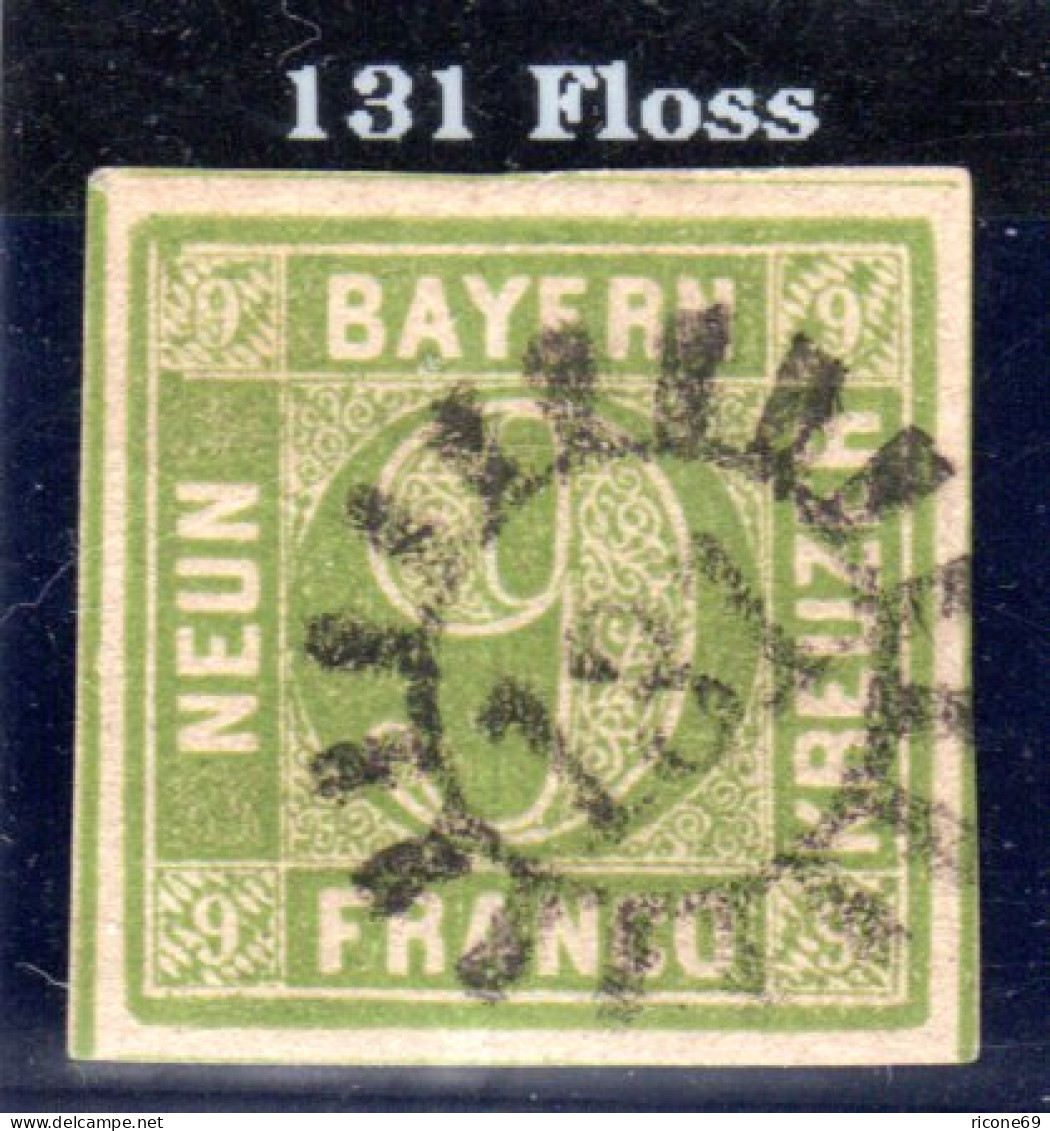 Bayern 5c, Breitrandige 9 Kr. M. Klarem U. Zentrischem MR 131 FLOSS - Afgestempeld