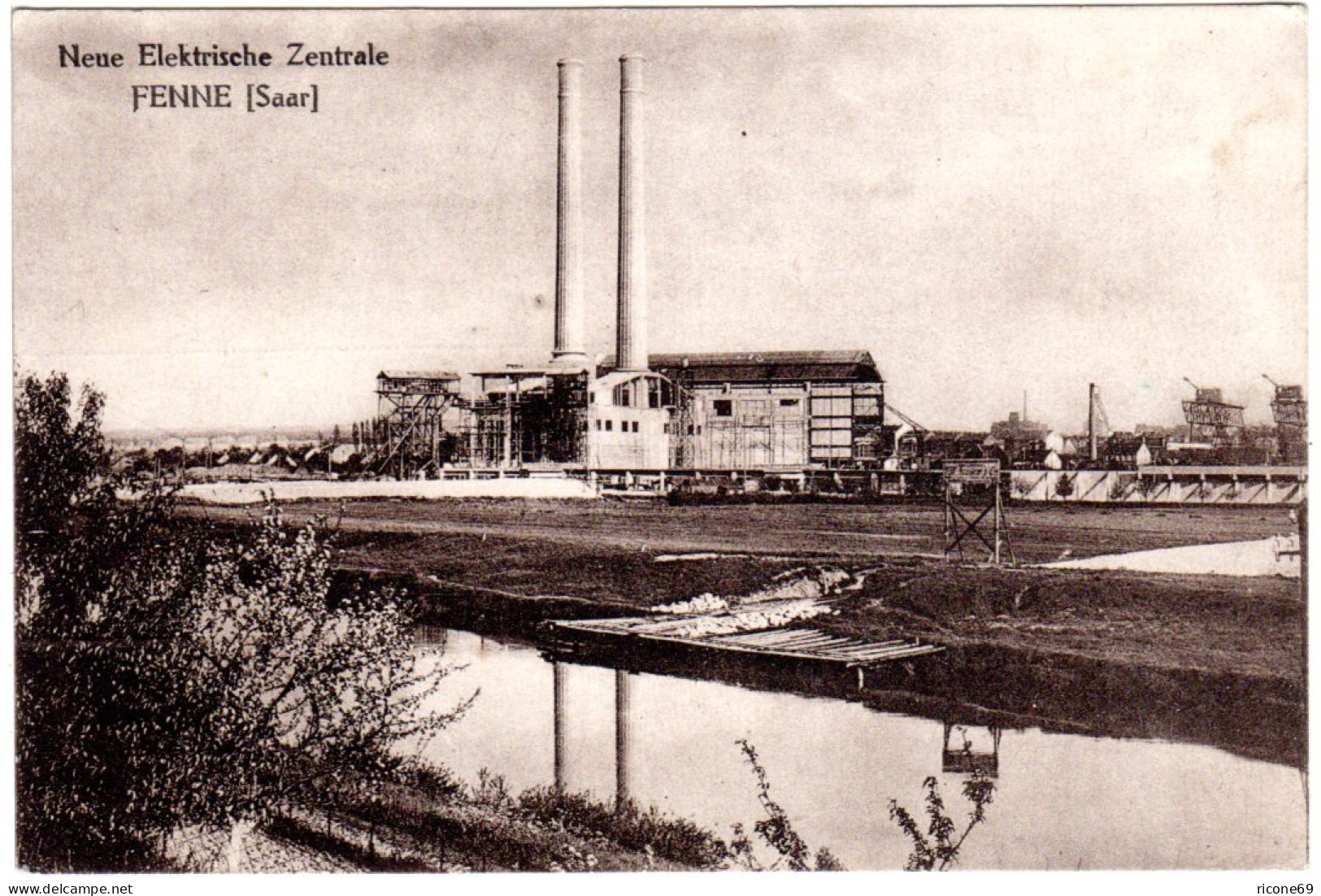 Völklingen Fenne, Neue Elektrische Zentrale, Ungebr. Sw-AK M. Neujahrsgruss 1926 - Other & Unclassified