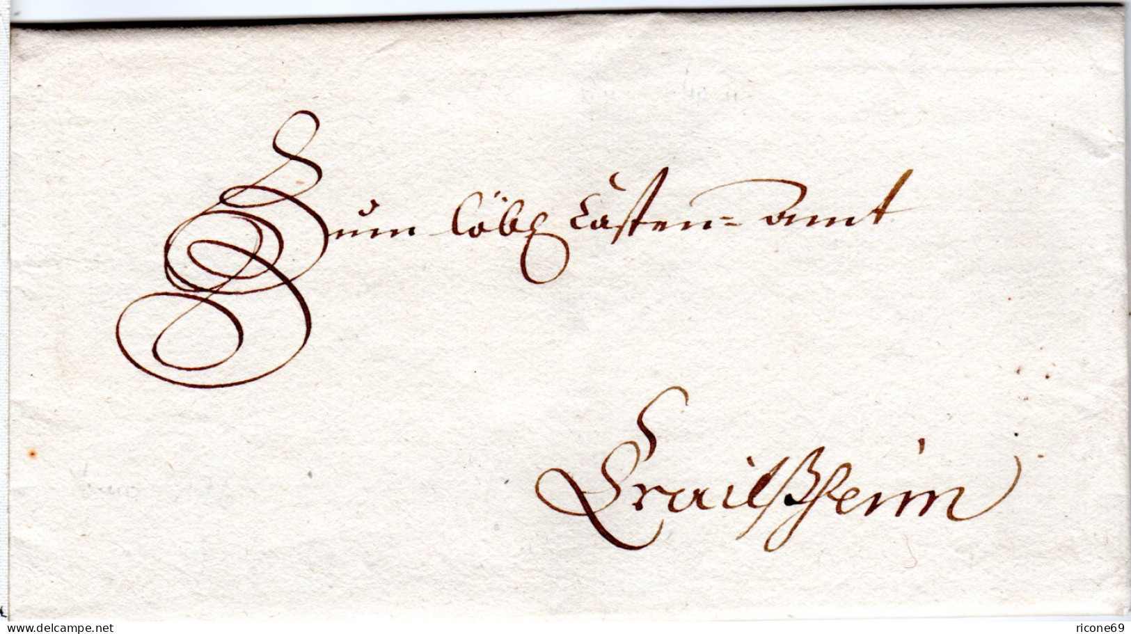 Bayern 1760, Gesiegelter Faltbrief V. ANOLZBACH (Ansbach) N. Crailsheim - Préphilatélie