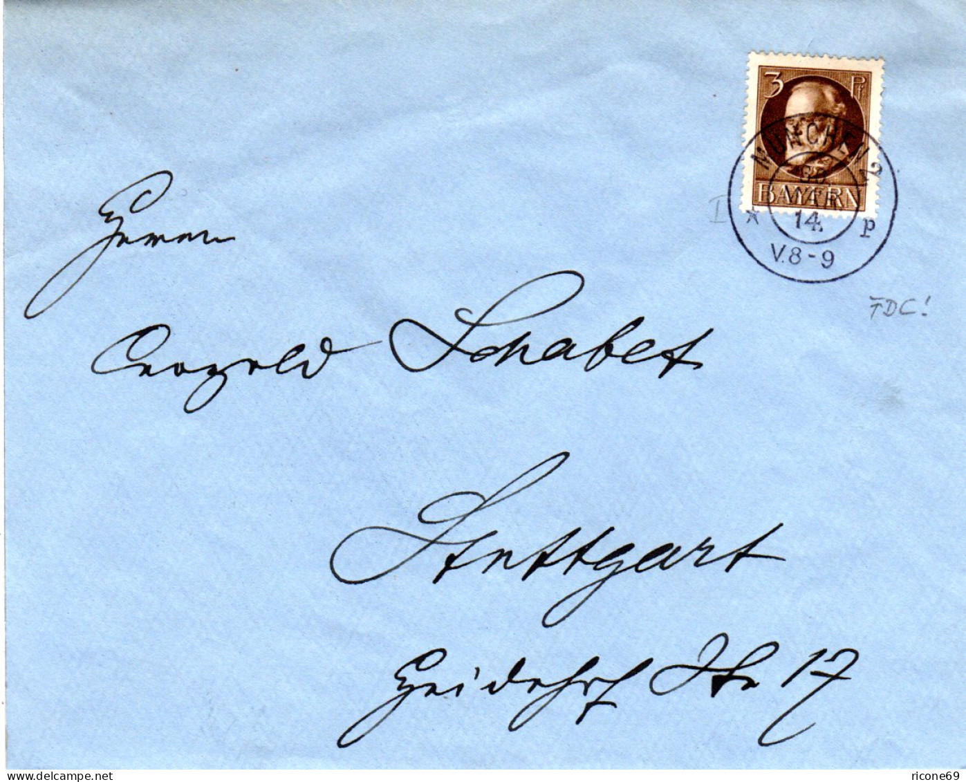 Bayern 1914, 3 Pf. Friedensdruck Auf Briefvorderseite M. ERSTTAGSSTPL. 30. März! - Cartas & Documentos