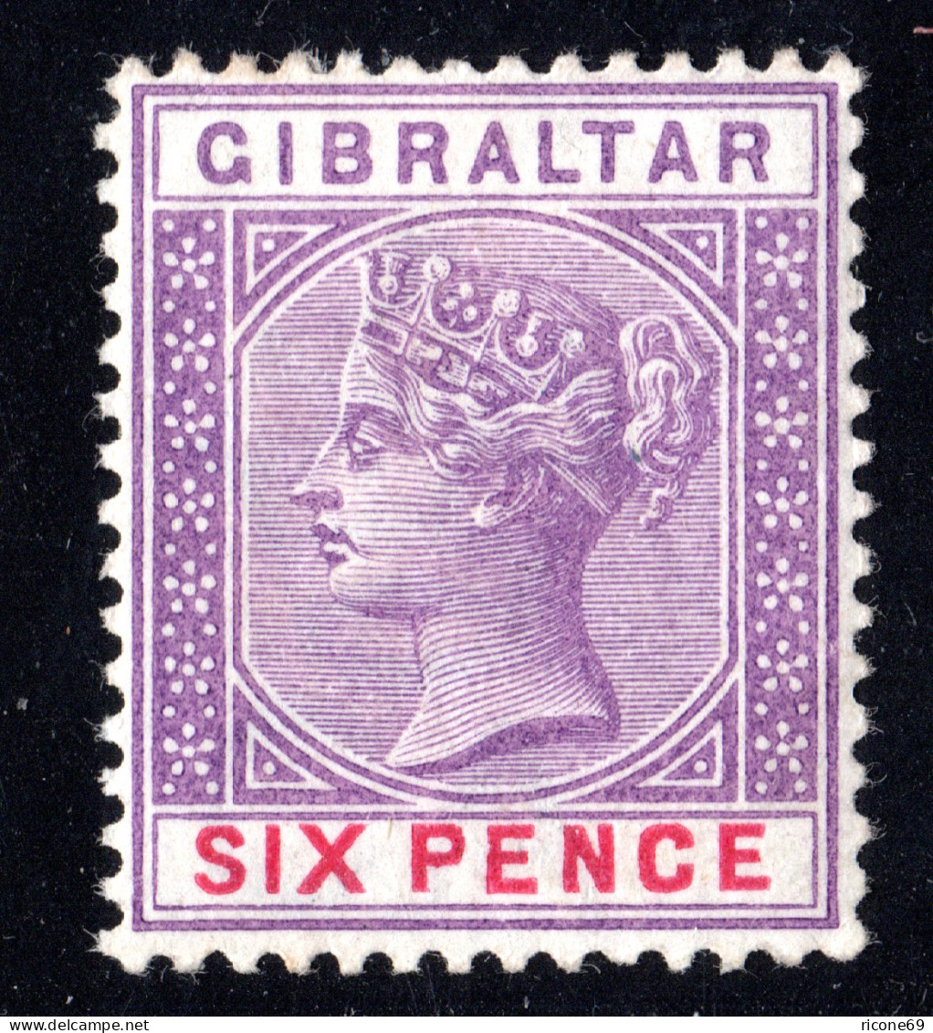 Gibraltar 13, Ungebr. 6d Violett Mit Originalgummi U. Falzresten - Gibraltar