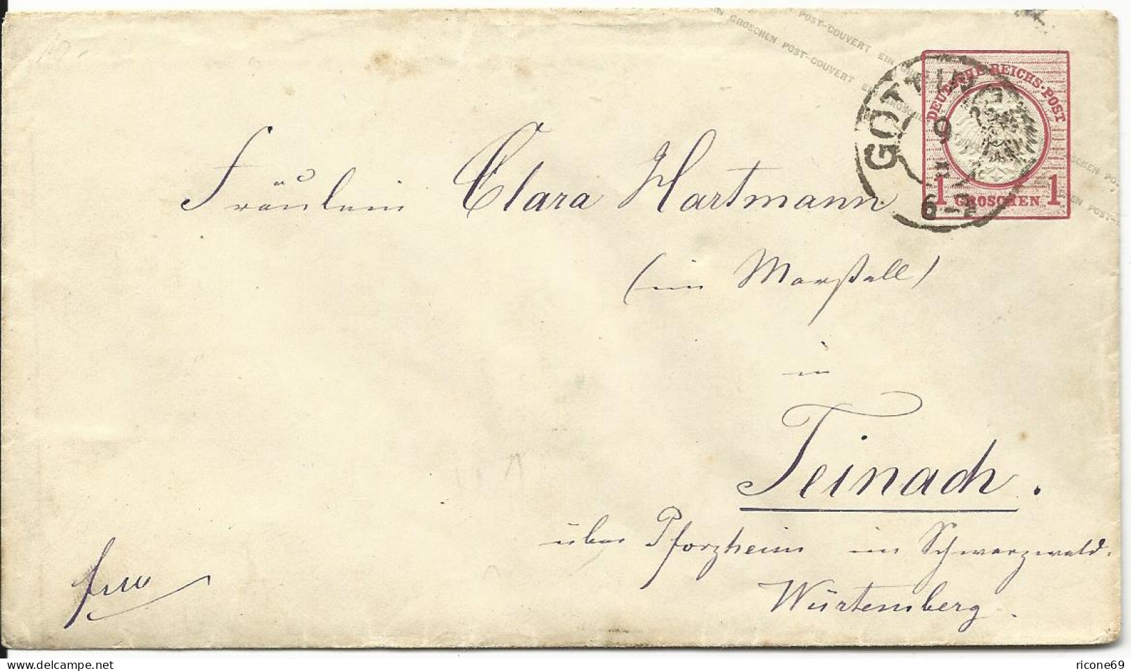 DR U1, 1 Gr. Ganzsache Brief M. Hannover Stpl. Göttingen - Covers & Documents