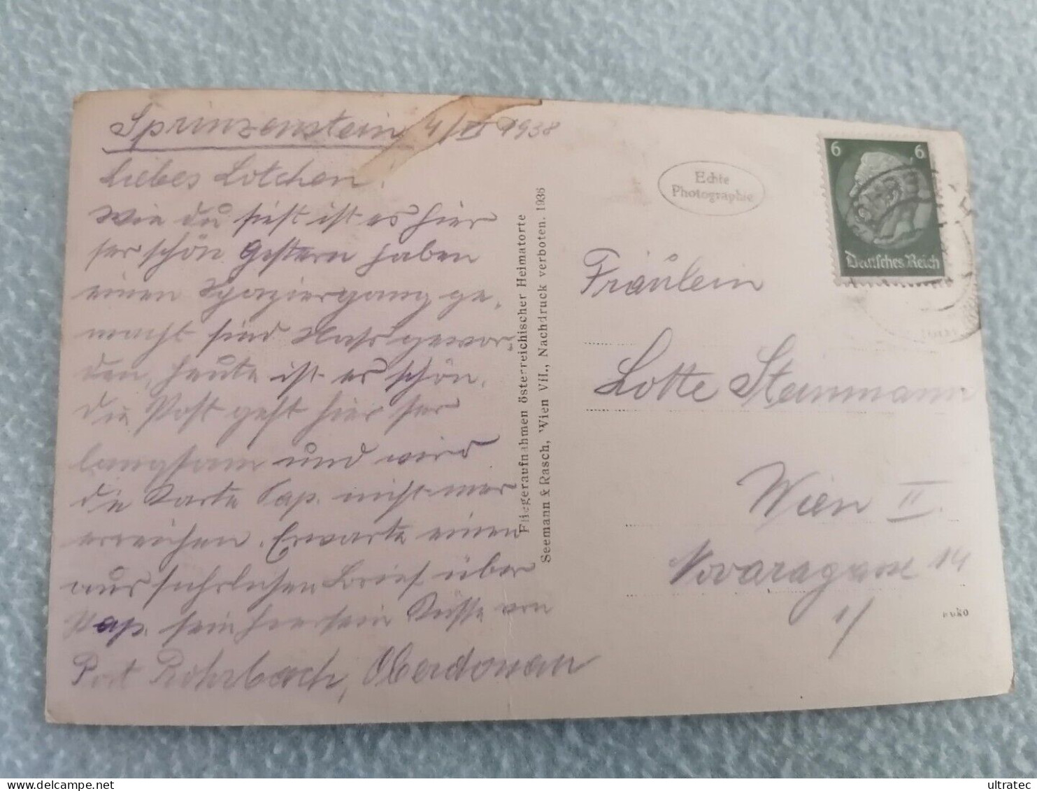 AK "ROHRBACH OÖ FLIEGERAUFNAHME 1938 MÜHLVIERTEL" SCHÖNE ALTE POSTKARTE VINTAGE ANTIK ANSICHTSKARTE  HEIMAT SAMMLER - Rohrbach