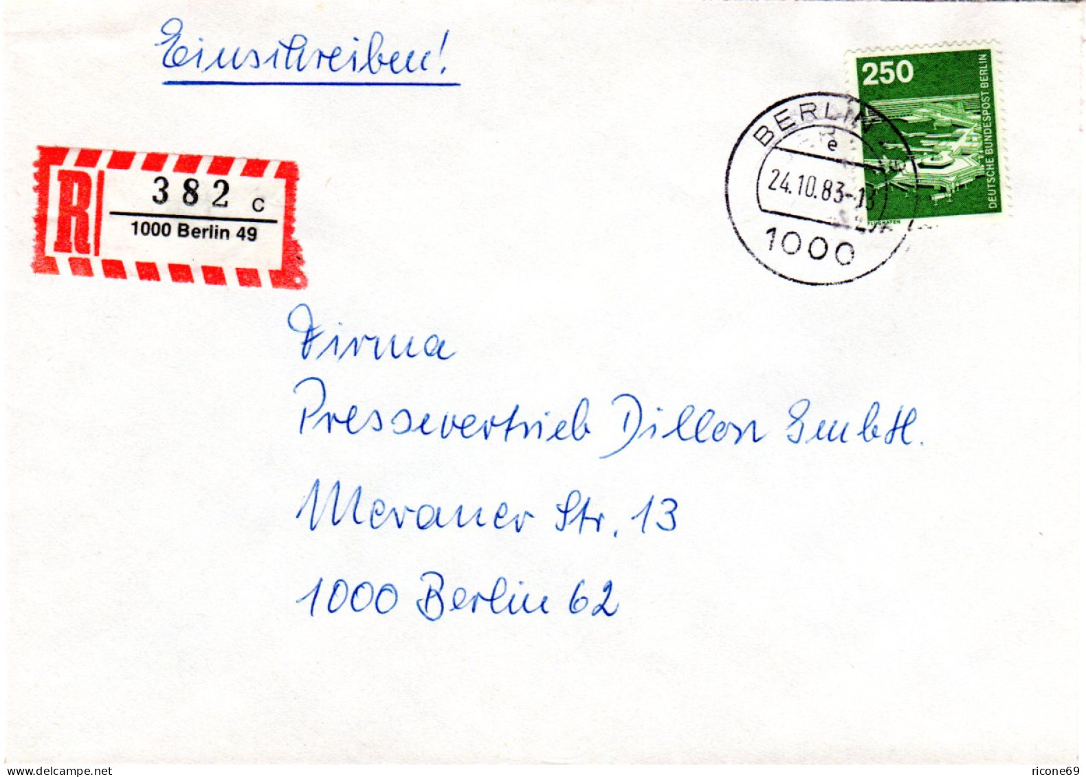 Berlin, EF 2,50 DM Auf Orts-Einschreiben Brief - Storia Postale