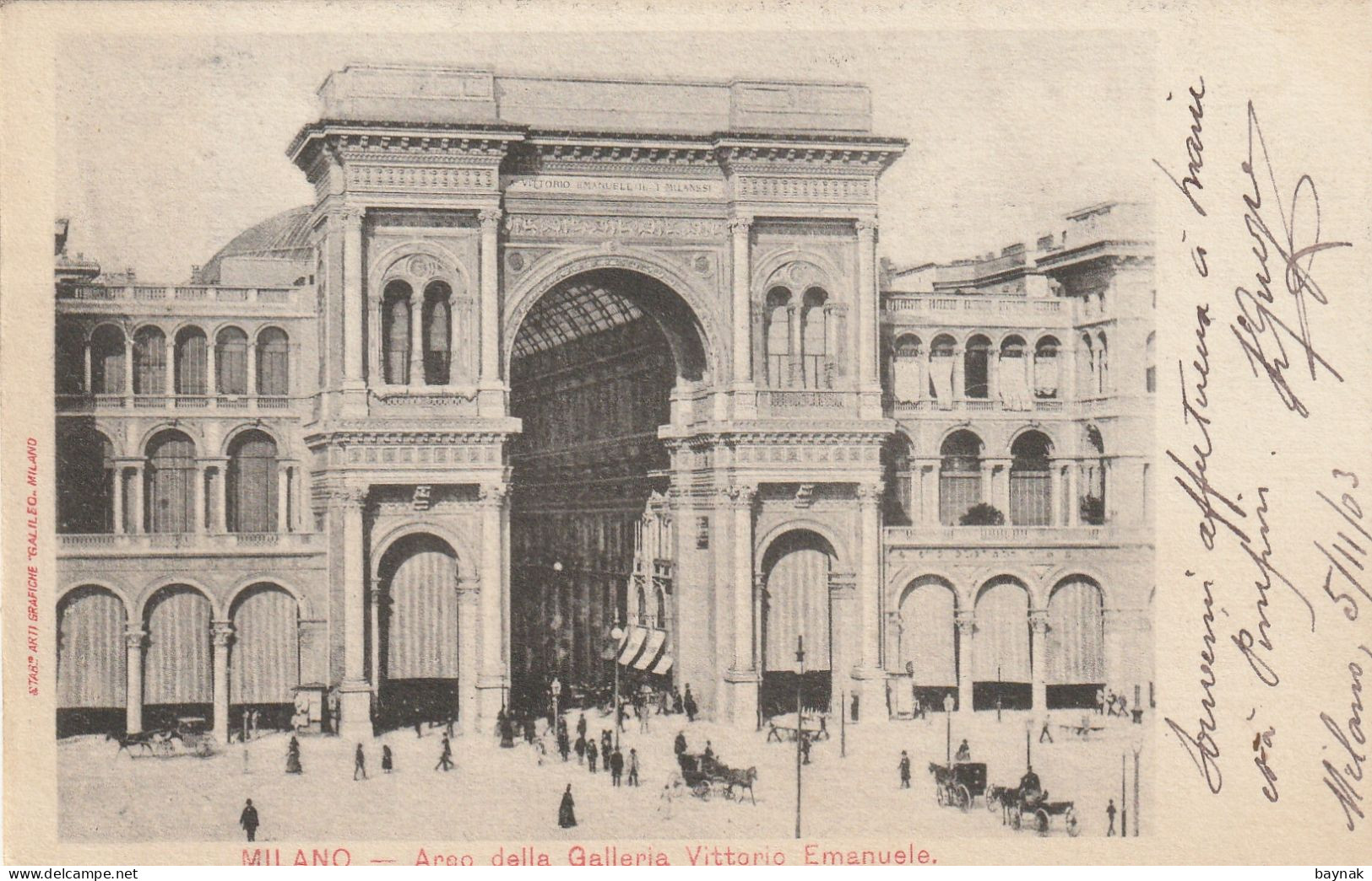 MILANO55  --  MILANO  --  ARCO DELLA GALLERIA VITTORIO EMANUELLE --  1903 - Milano (Milan)