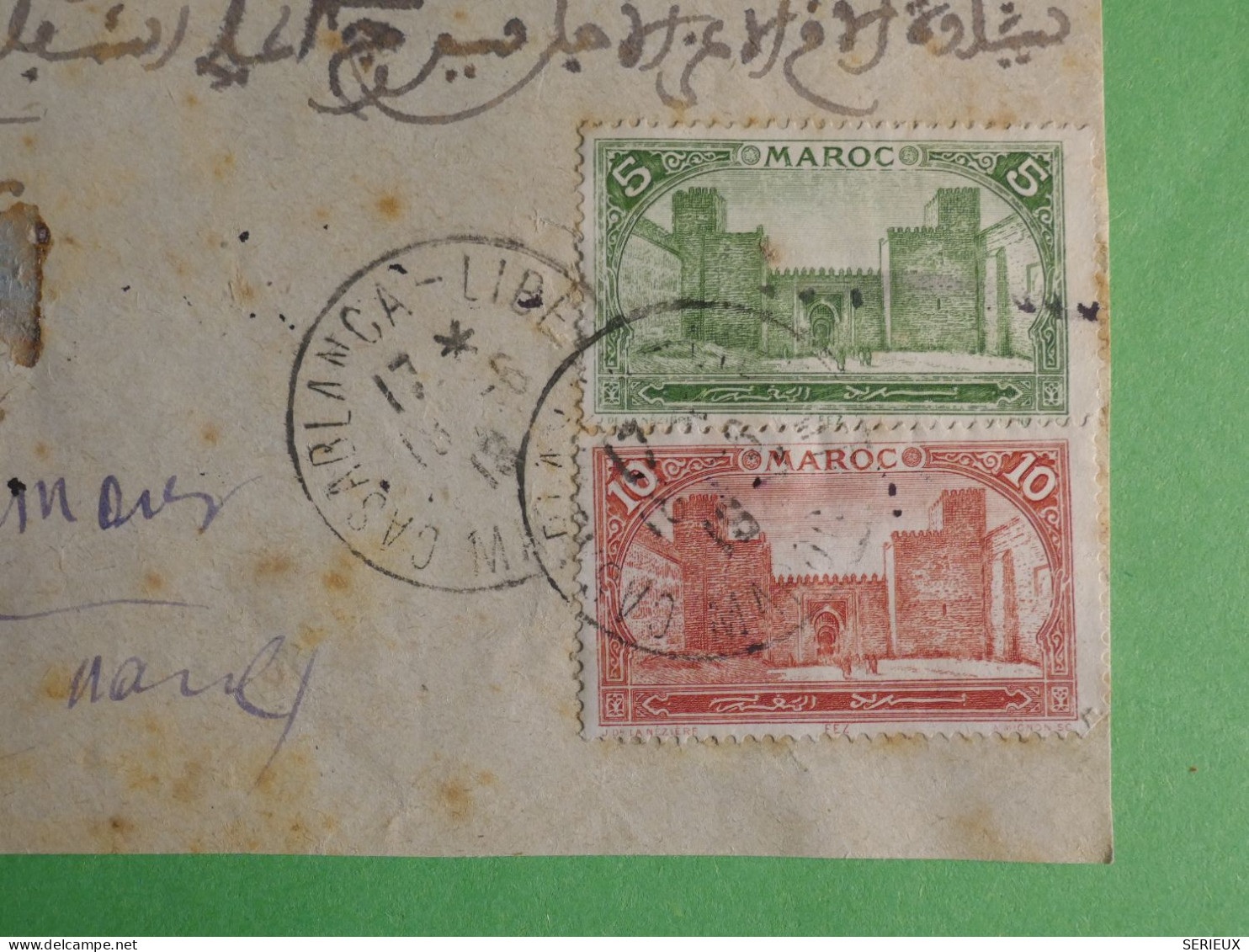 DN17  MAROC    LETTRE DEVANT    1918 CASA     + + AFF. INTERESSANT +++ - Covers & Documents