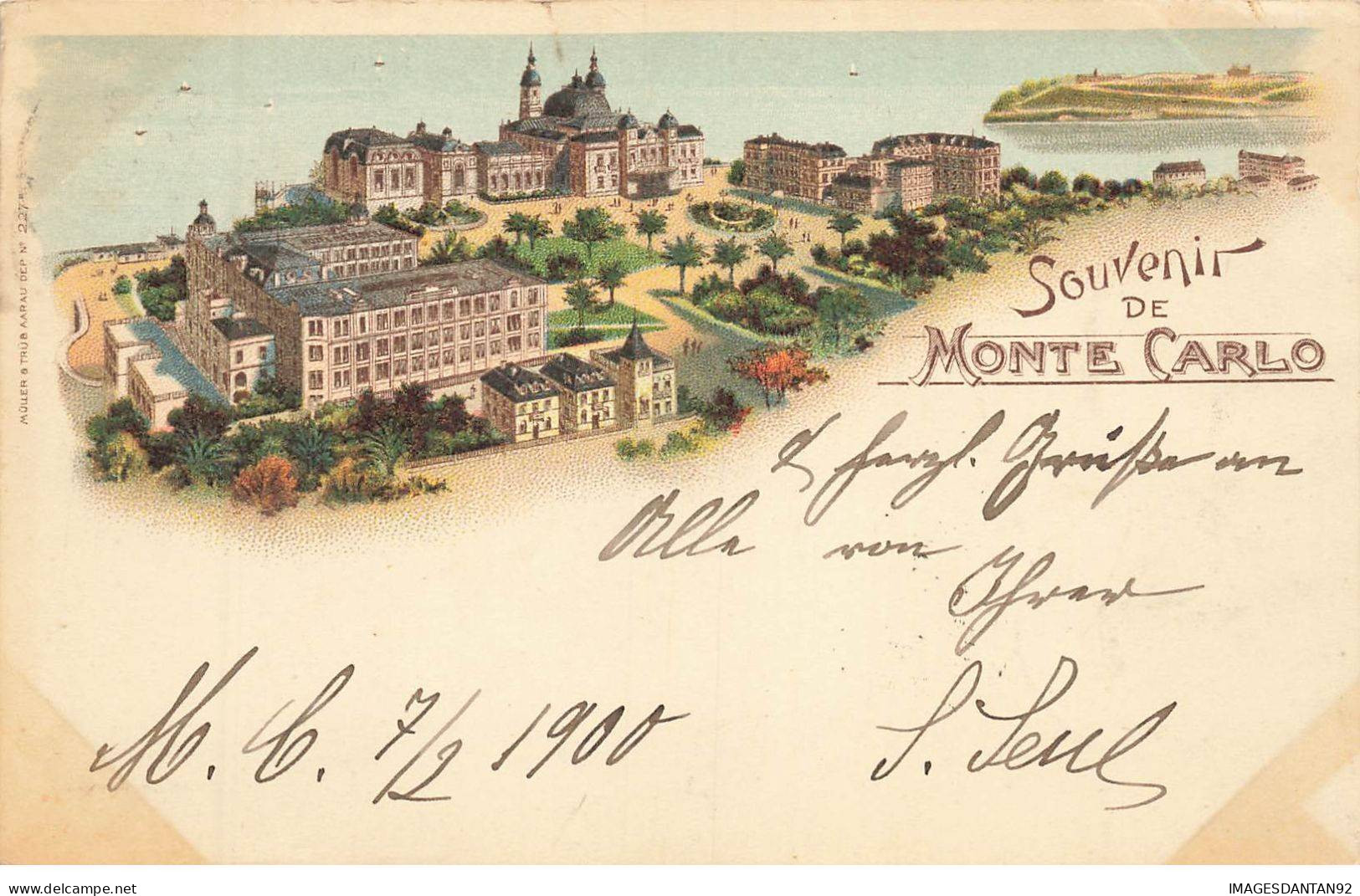 MONACO #FG56851 SOUVENIR GRUSS MONTE CARLO 1900 - Monte-Carlo