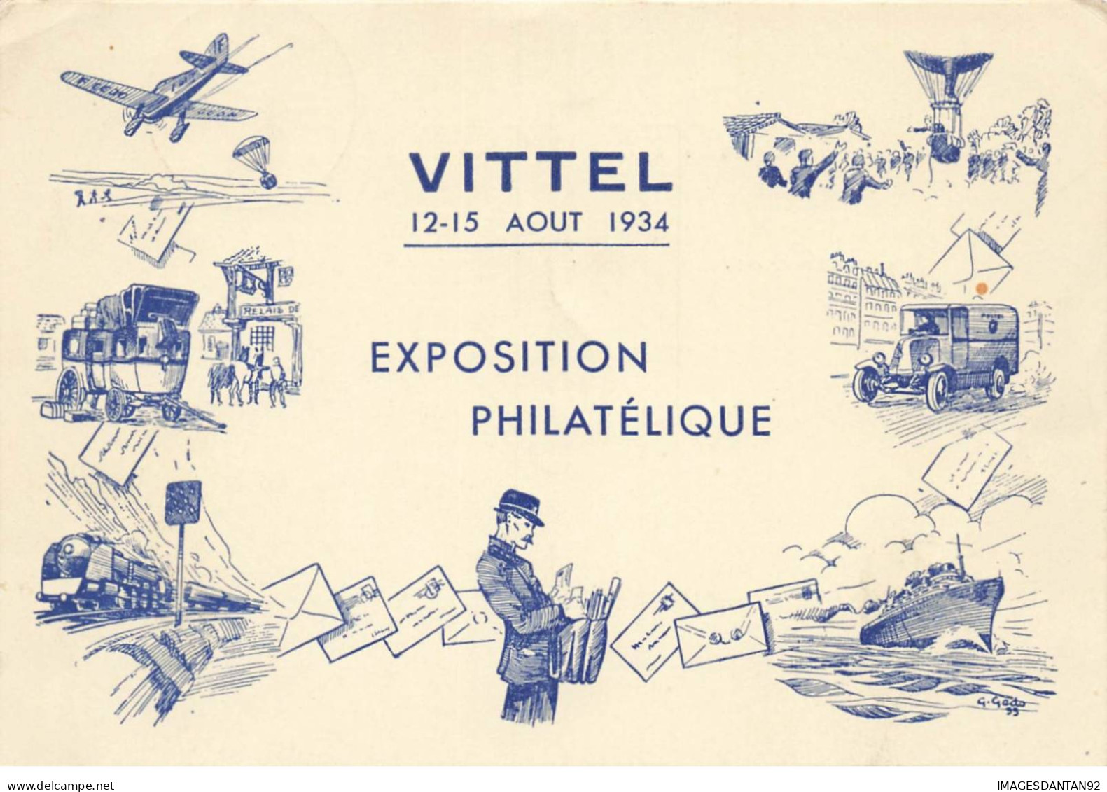 88 VITTEL #FG57097 EXPOSITION PHILATELIQUE AOUT 1934 CACHET ENTIER - Vittel