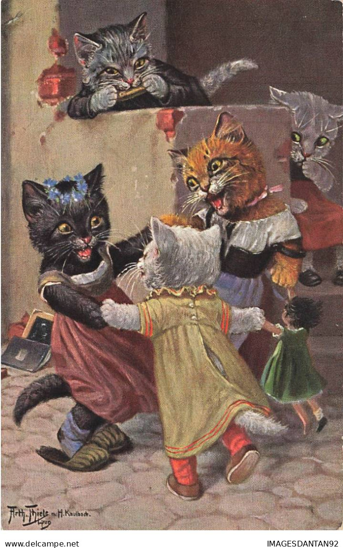 ILLUSTRATEUR THIELE #FG56985 GROUPE DE CHATS MUSICIENS - Thiele, Arthur