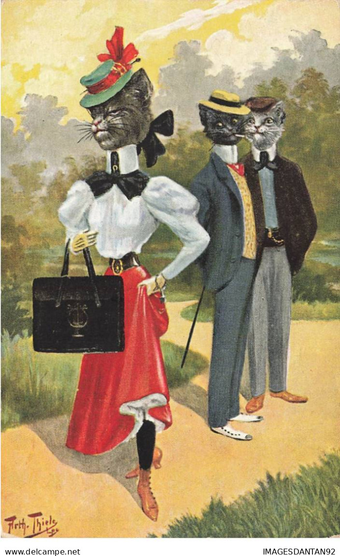 ILLUSTRATEUR THIELE #FG56984 CHATTE MONDAINE ET BEAUX CHATS A CHAPEAUX - Thiele, Arthur