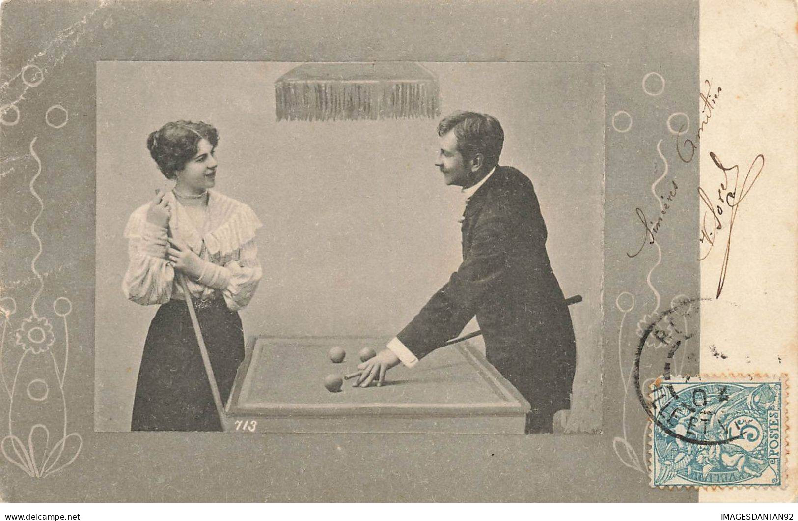 BILLARD #FG56519 COUPLE EN PLEINE PARTIE IDYLLE - Andere & Zonder Classificatie