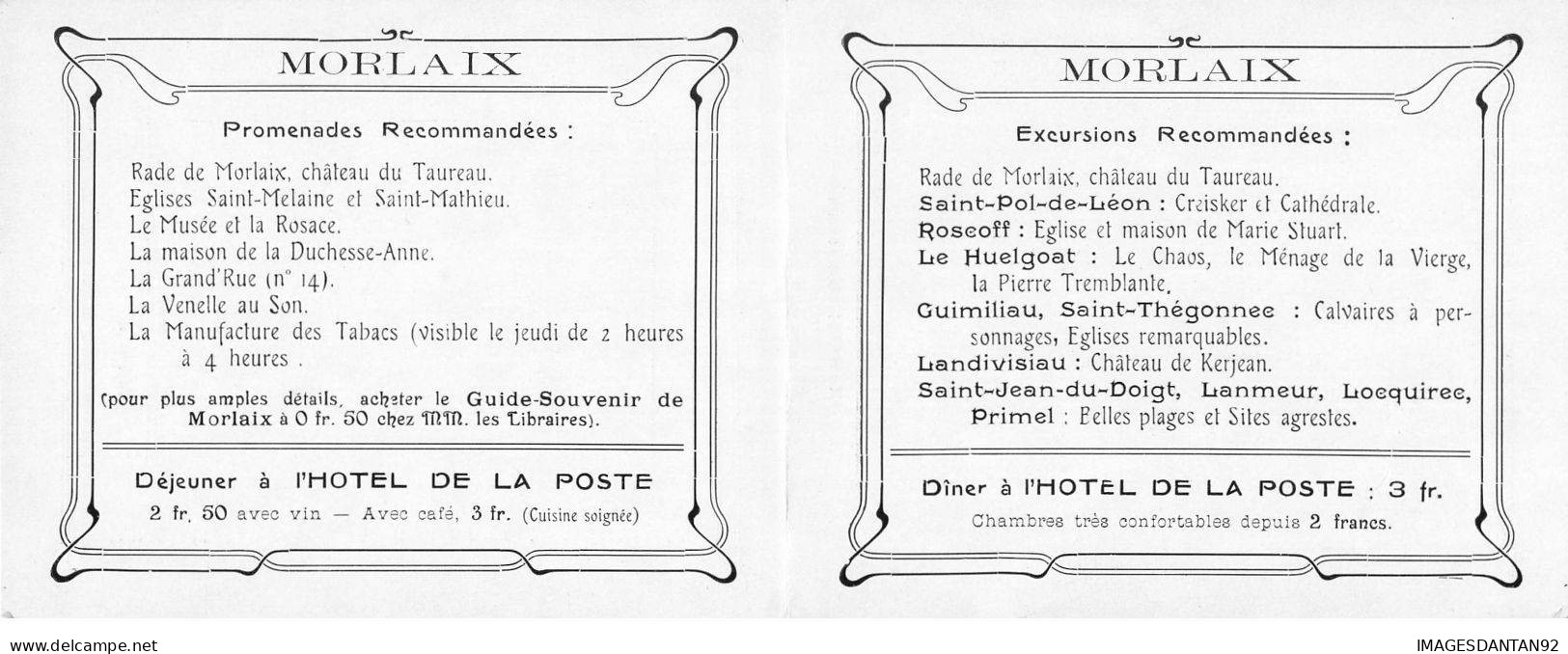 29 MORLAIX #FG56539 LE VEUX MORLAIX HOTEL DE LA POST PORZIER RUE DE BREST PUBLICITE - Morlaix