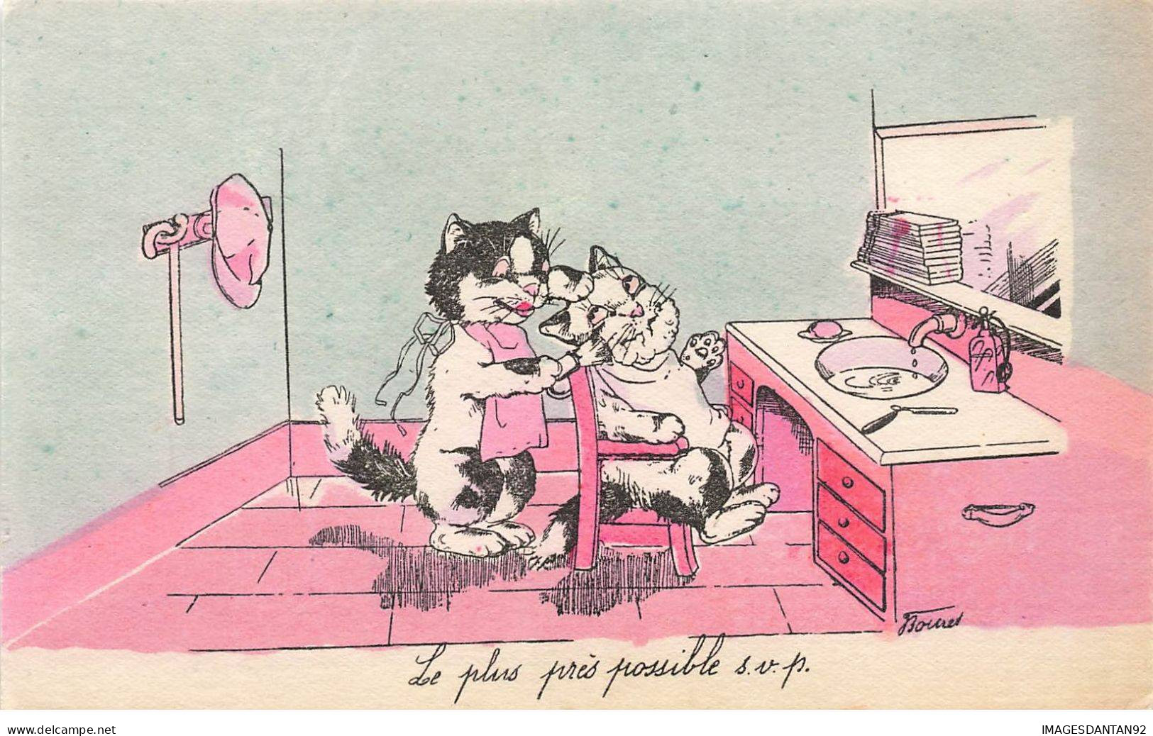 ILLUSTRATEUR #FG56669 GERMAINE BOURET CHATS CHEZ LE COIFFEUR LE PLUS PRS POSSIBLE - Bouret, Germaine