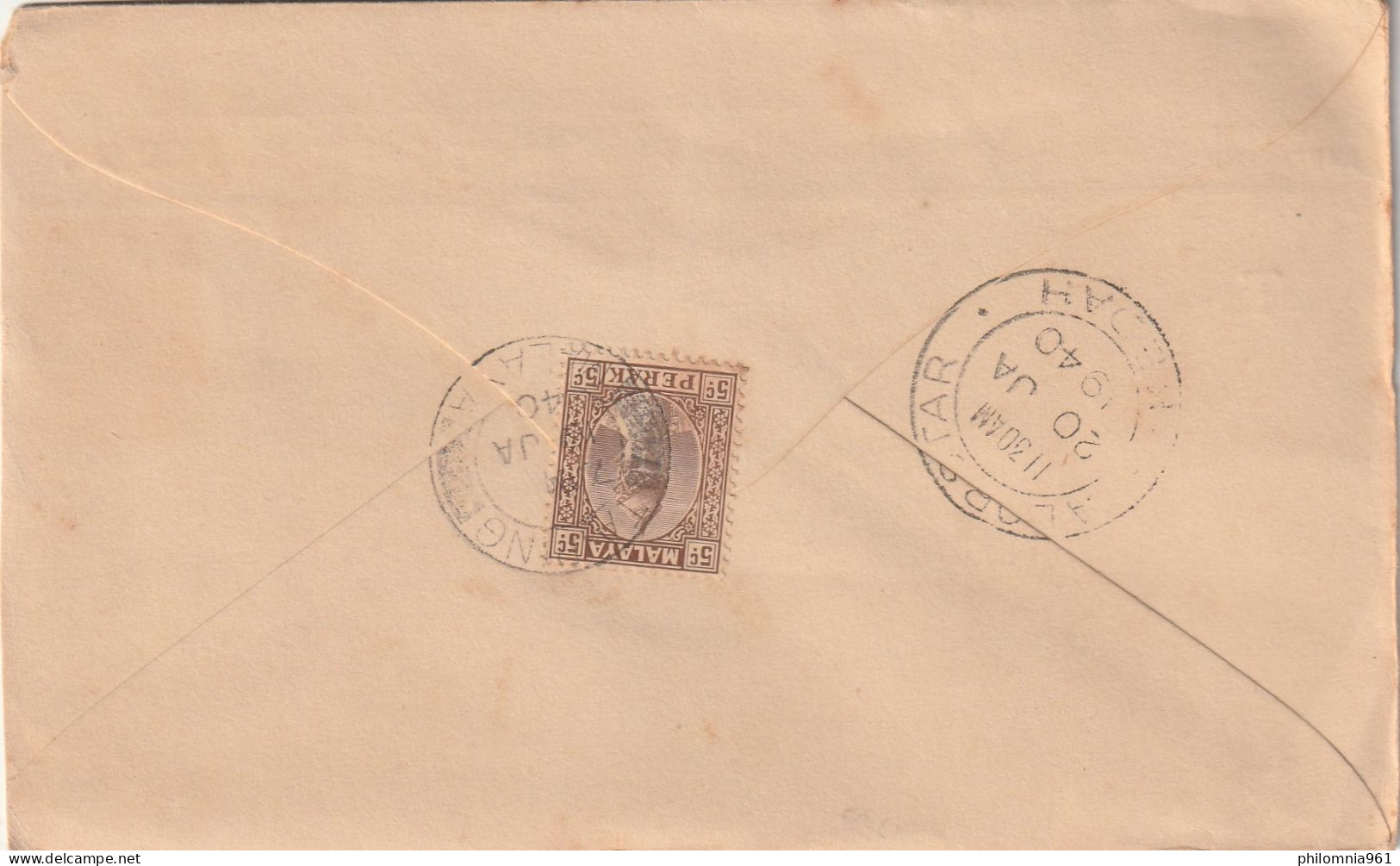 MALAYA PERAK COVER 1940 - Perak