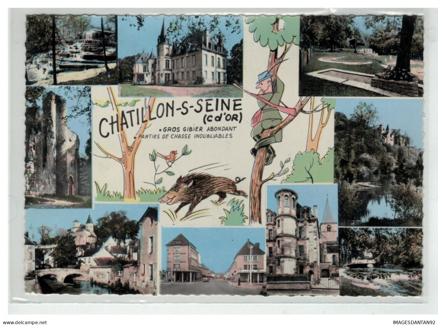 21 CHATILLON SUR SEINE VUES MULTIPLES AERIENNES NÂ°CH 1 CHASSEUR SANGLIER - Chatillon Sur Seine
