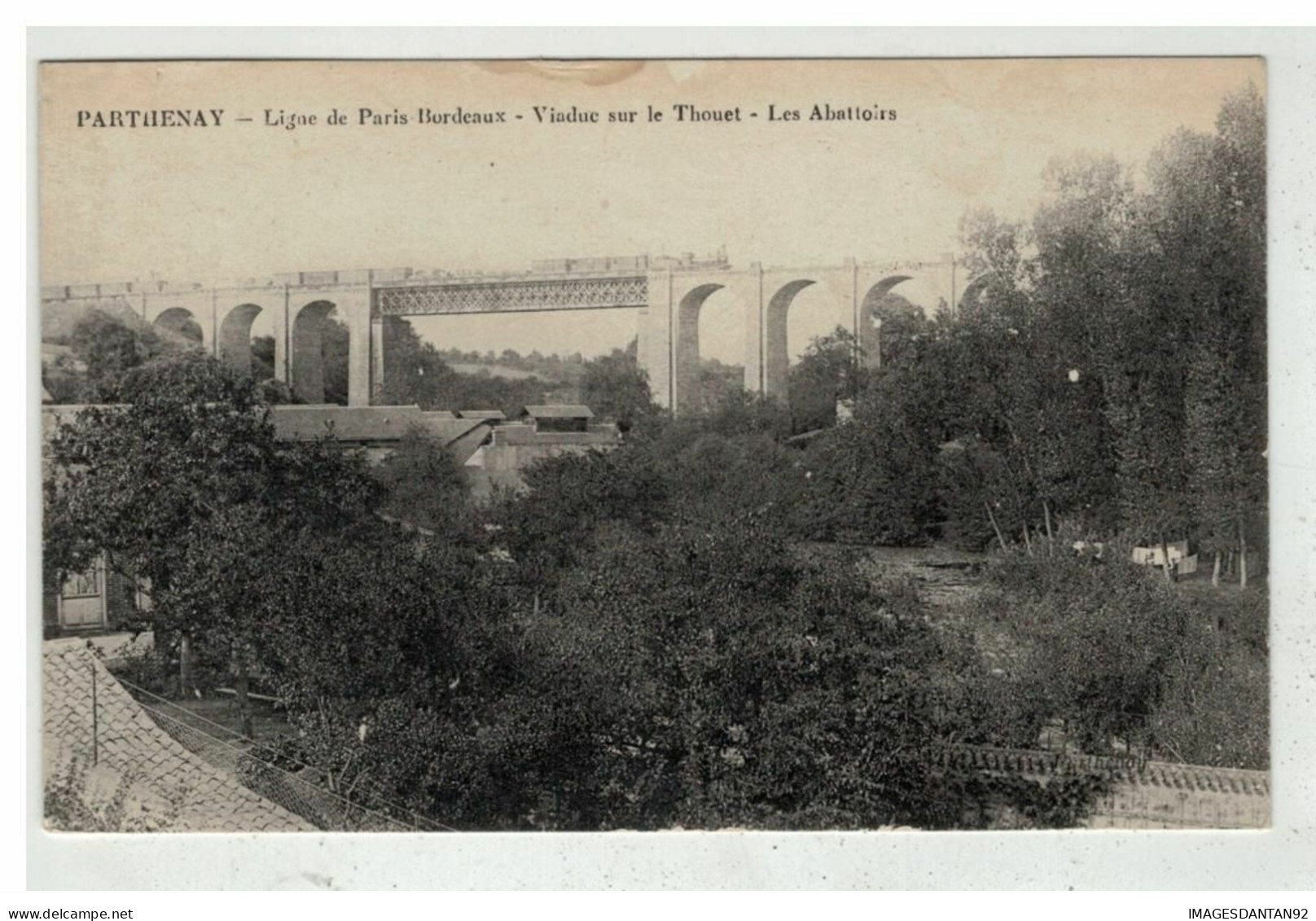 79 PARTHENAY #14676 LIGNE DE PARIS BORDEAUX VIADUC SUR LE THOUET LES ABATTOIRS TRAIN - Parthenay