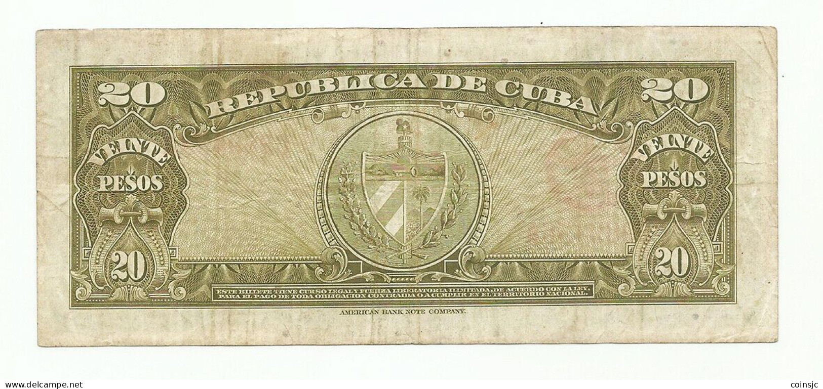 CUBA - BILLETE - 20 PESOS - 1949 - Kuba