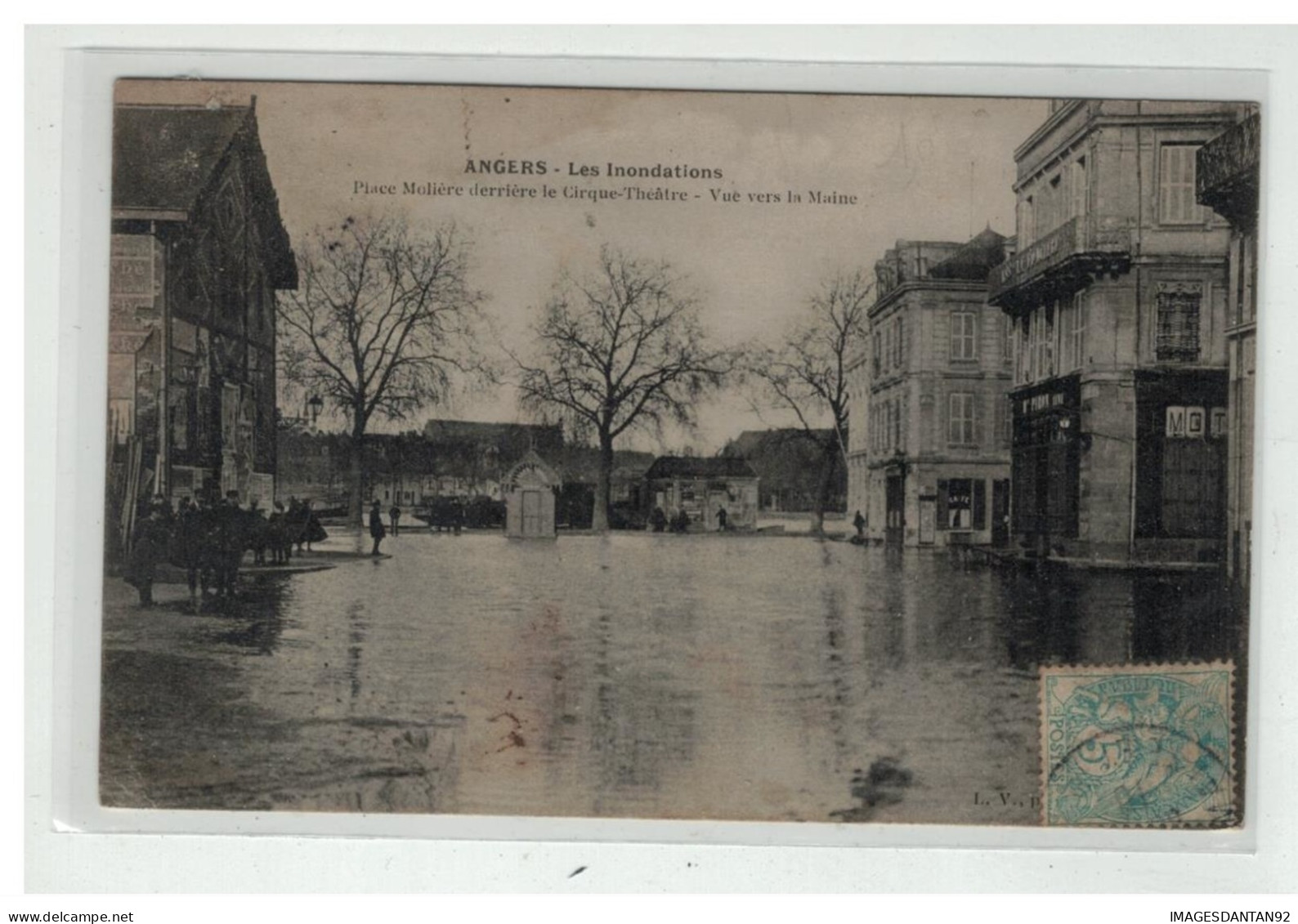 49 ANGERS LES INONDATIONS PLACE MOLIERE DERRIERE CIRQUE THEATRE - Angers
