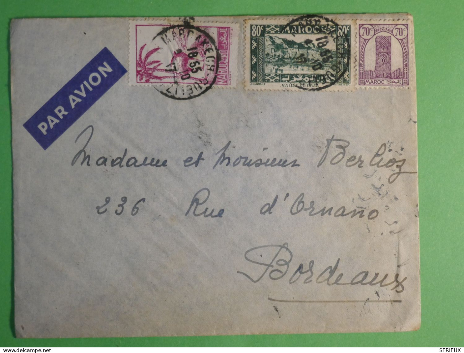 DN17  MAROC    LETTRE  1918 MARRAKESH A BORDEAUX  FRANCE     + + AFF. INTERESSANT +++ - Cartas & Documentos