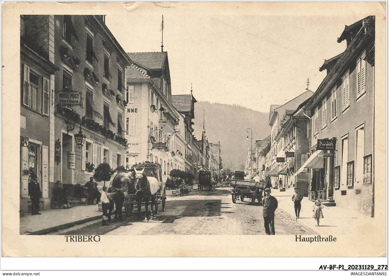 AV-BFP1-0137 - ALLEMAGNE - Triberg - HauptftraBe - Hotel-Post, Kodak - Vendue En Etat - Otros & Sin Clasificación