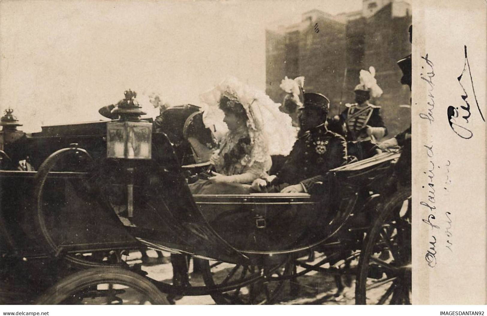 ESPAGNE #AS31517 MADRID ROI ESPAGNE EN CALECHE ATTELAGE CARTE PHOTO 1906 - Madrid