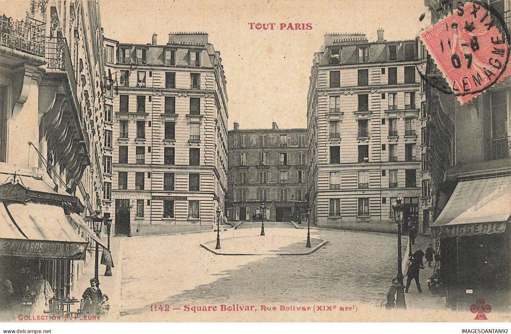 75019 TOUT PARIS #FG56478 SQUARE BOLIVAR RUE BOLIVAR - Arrondissement: 19