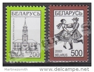 Belarus - Bielorussie 2001 Yvert 374-75, Definitive Set, Townhall & Folkloric Dance - MNH - Wit-Rusland