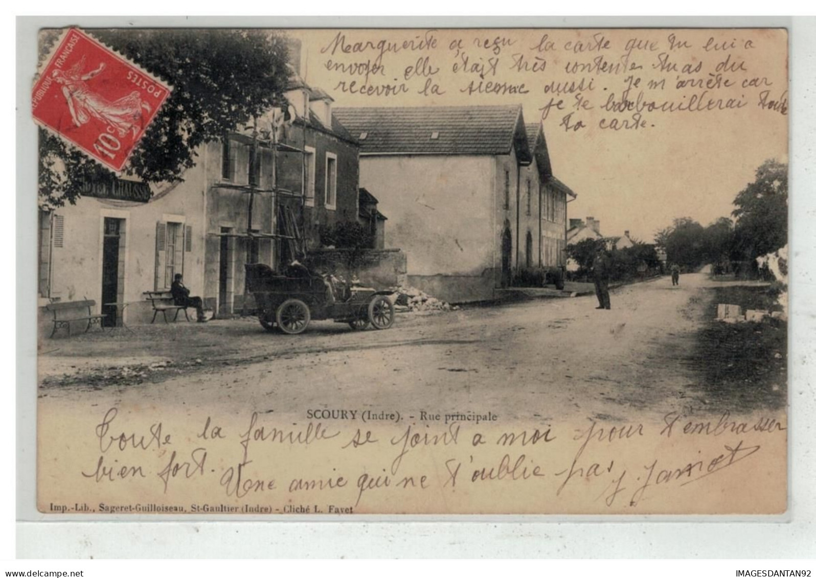 36 SCOURY #16399 RUE PRINCIPALE HOTEL CHAUSSEE TACOT AUTO VOITURE - Other & Unclassified