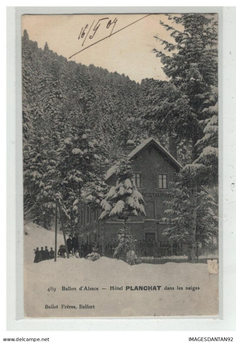 68 BALLON D ALSACE #16589 HOTEL PLANCHAT DANS LES NEIGES + CACHET HOTEL SAUT DE LA TRUITE - Sonstige & Ohne Zuordnung