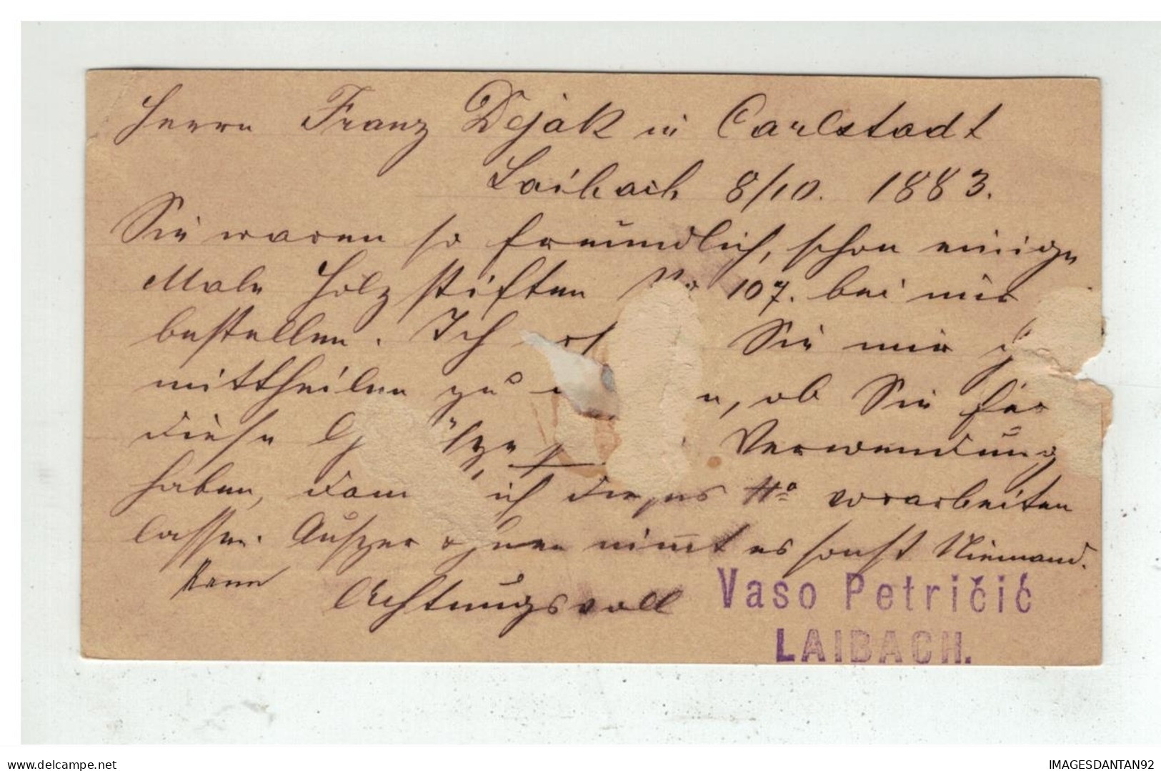 Autriche - Entier Postal 2 Kreuser De LAIBACH à Destination De KARLSTADT KARLOVAC CROATIA 1883 - Enteros Postales