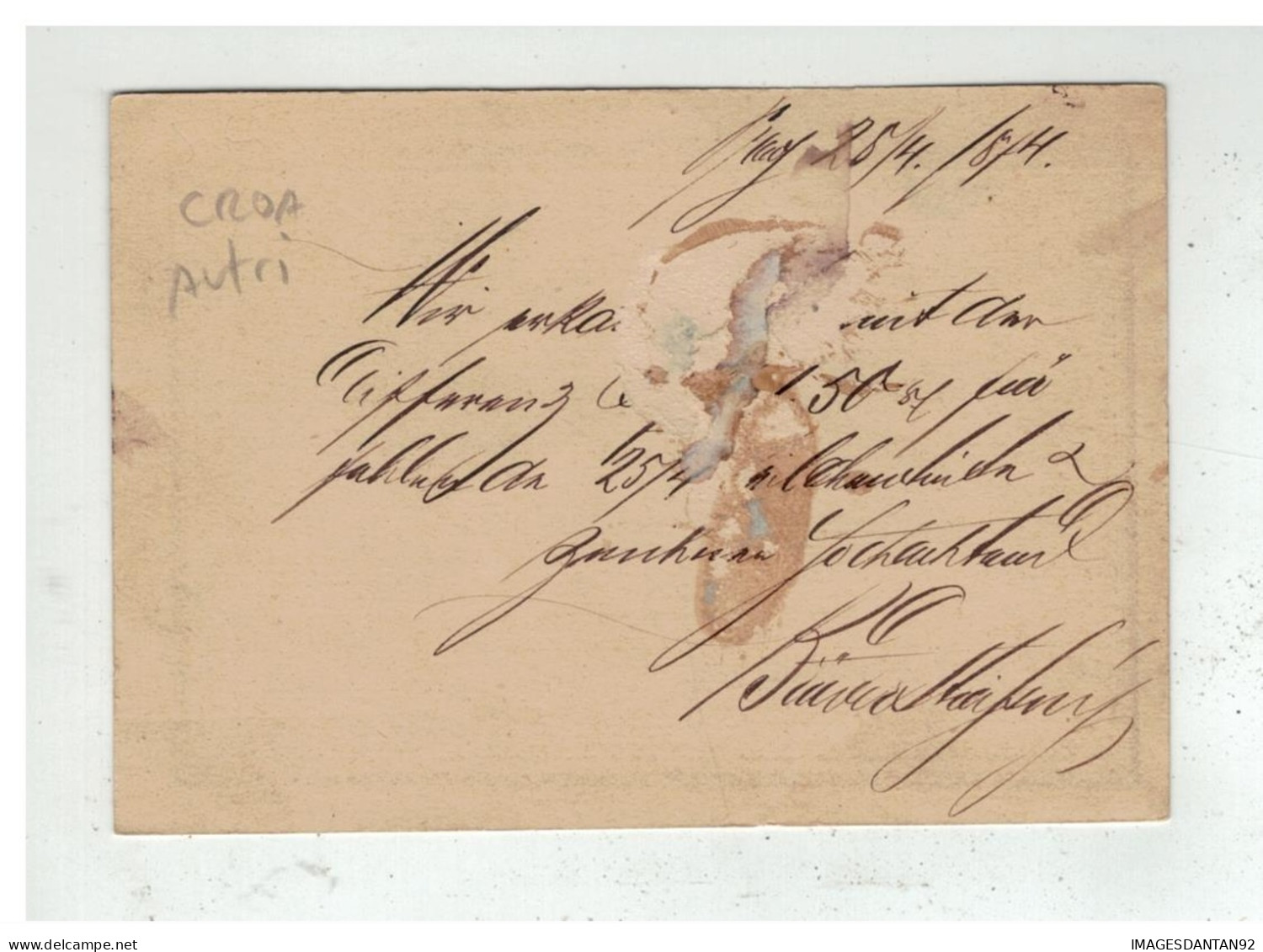 Autriche - Entier Postal 2 Kreuser De PRAG BAHNHOF à Destination De KARLSTADT KARLOVAC CROATIA 1874 - Enteros Postales