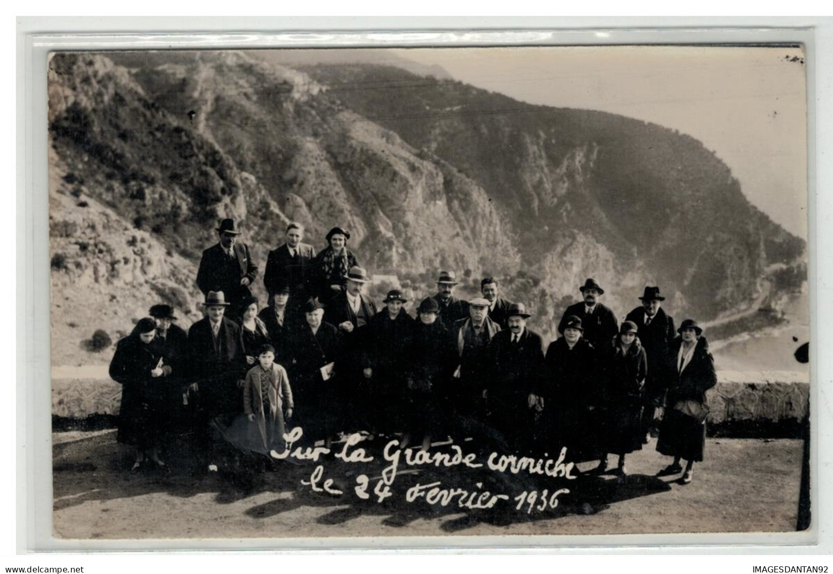 06 EZE SUR LA GRANDE CORNICHE FEVRIER 1936 CARTE PHOTO - Eze