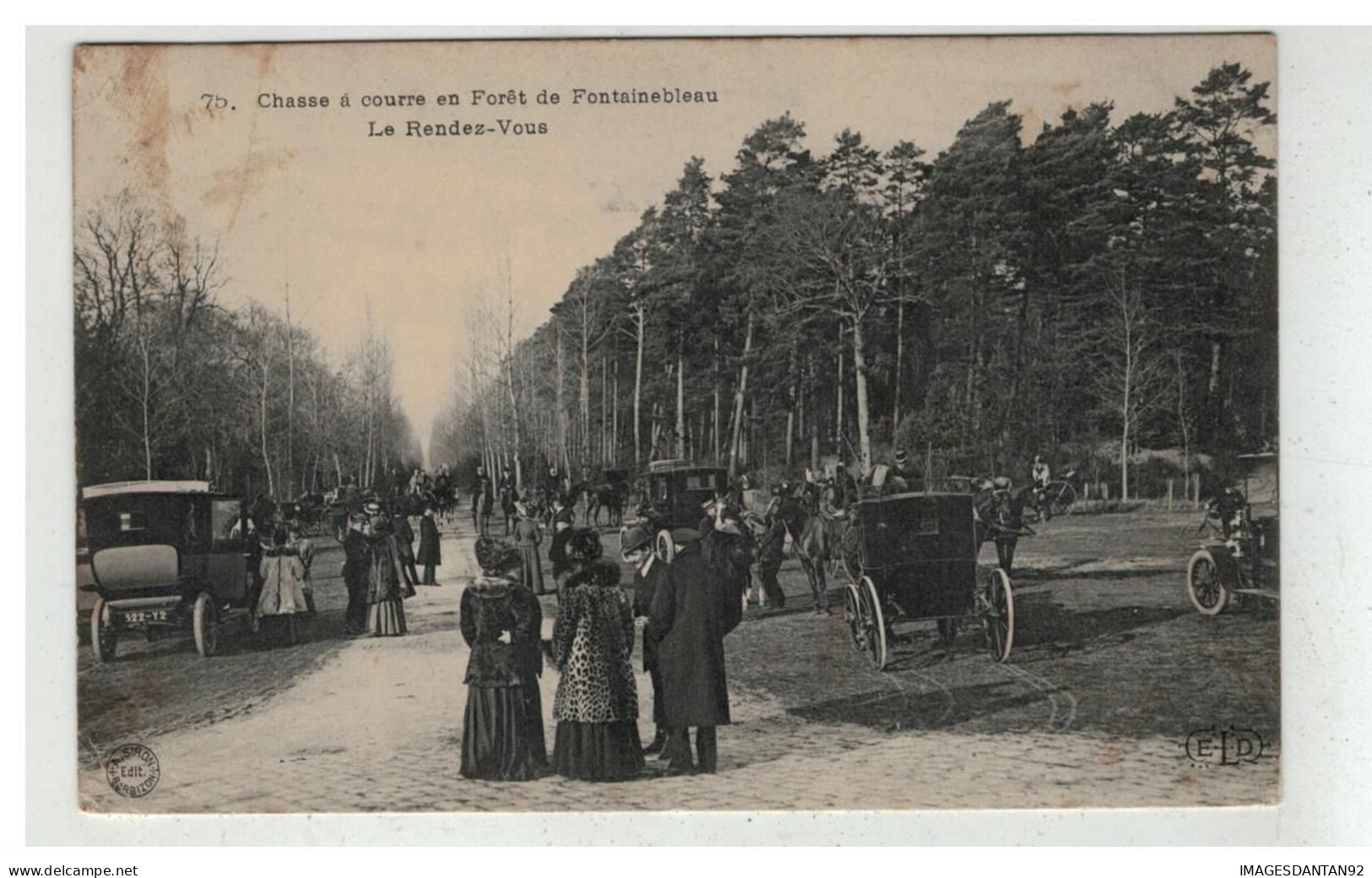 77 FONTAINEBLEAU #19478 CHASSE A COURRE EN FORET LE RENDEZ VOUS - Fontainebleau