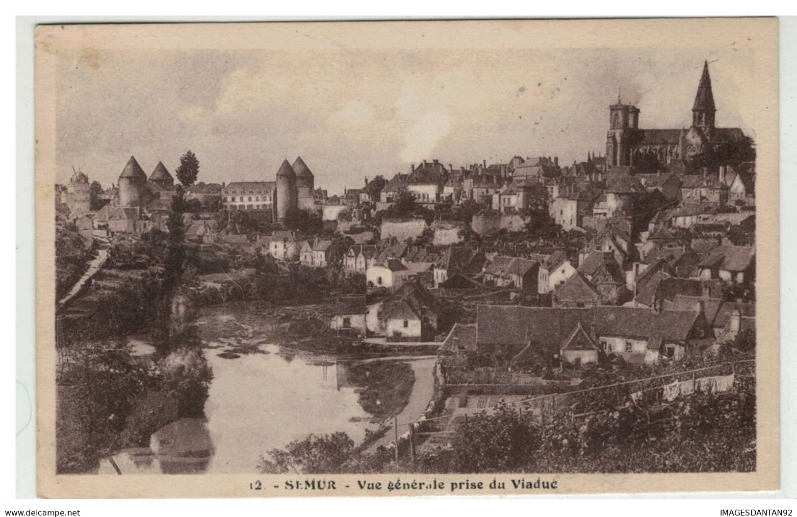 21 SEMUR VUE GENERALE PRISE DU VIADUC - Semur