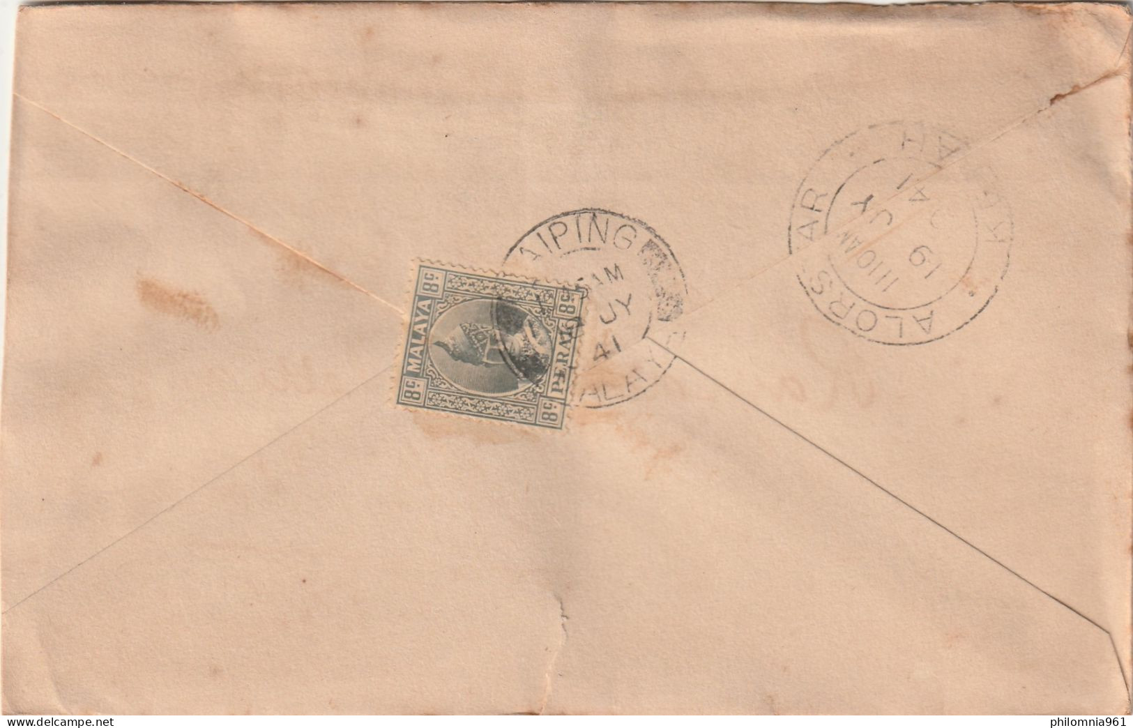 MALAYA PERAK COVER 1941 - Perak