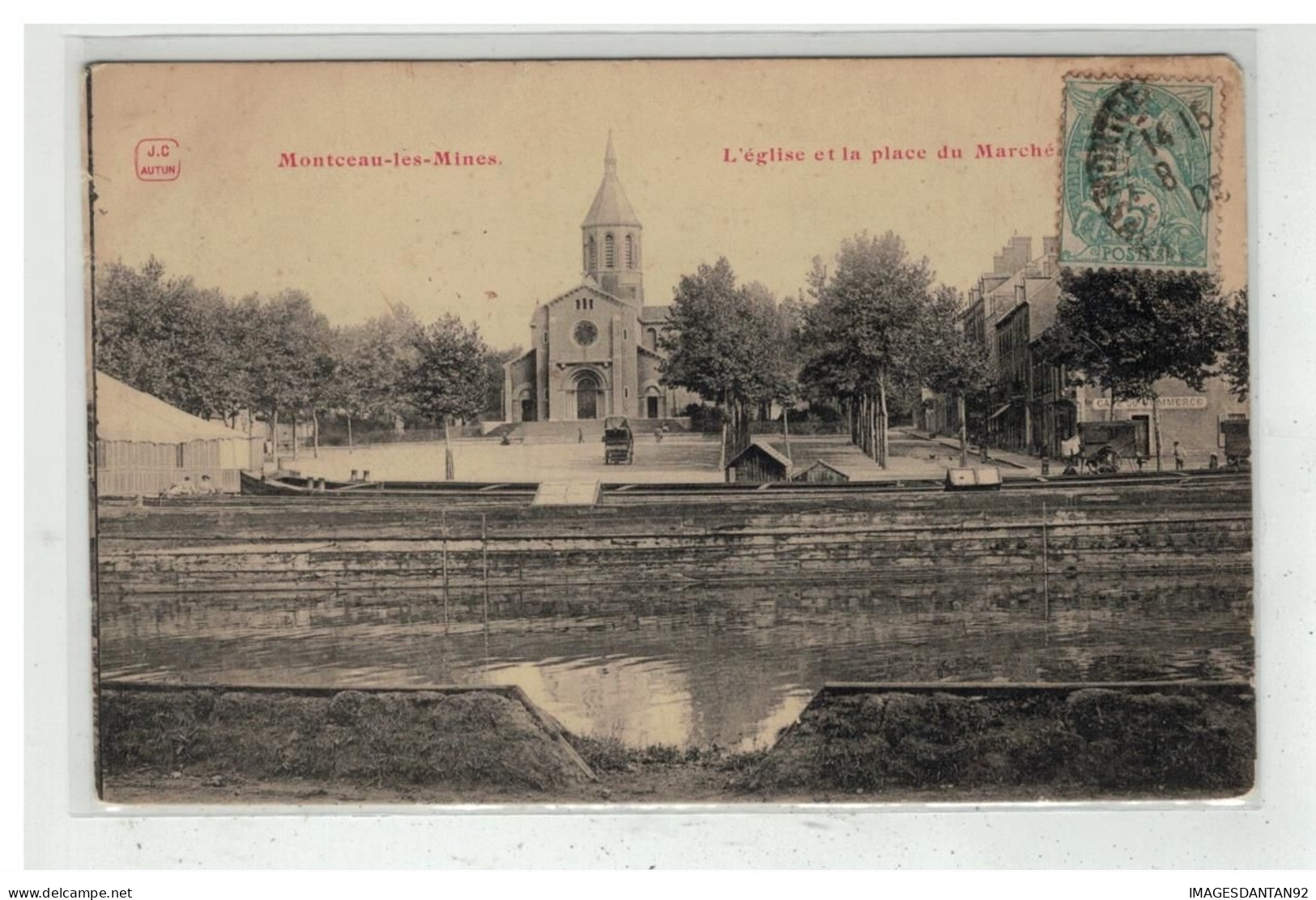 71 MONTCEAU LES MINES #12480 EGLISE ET PLACE DU MARCHE - Montceau Les Mines