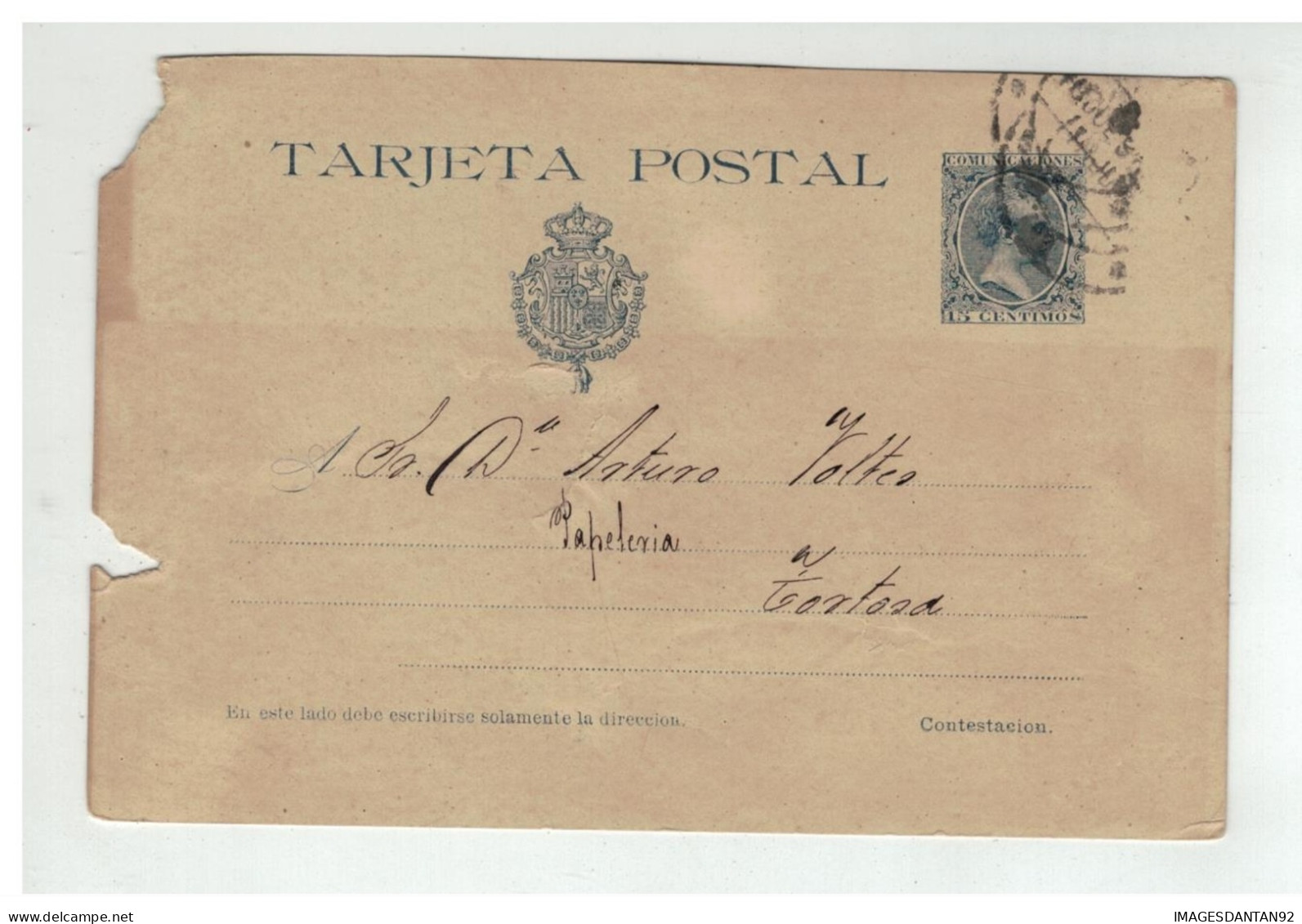 ESPAGNE ESPANA SPAIN ENTIER BARCELONA POUR TORTOSA 1891 - 1850-1931