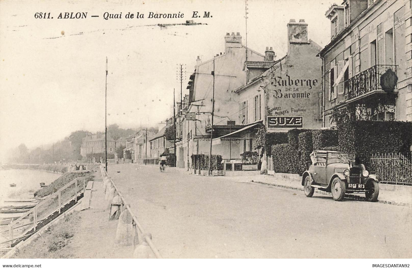 94 ABLON #21779 QUAI BARONNIE CANOTS BARQUES AUBERGE PUB SUZE AUTOMOBILE - Ablon Sur Seine