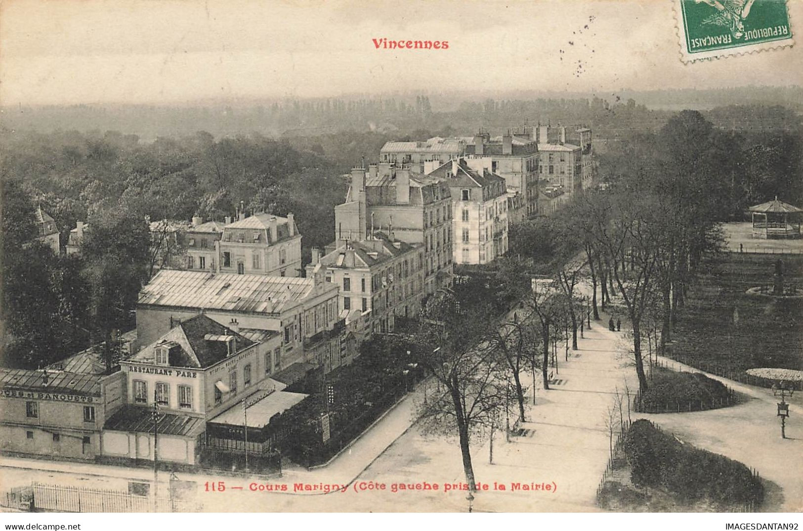 94 VINCENNES #21758 VUE AERIENNE COURS MARIGNY RESTAURANT PARE - Vincennes