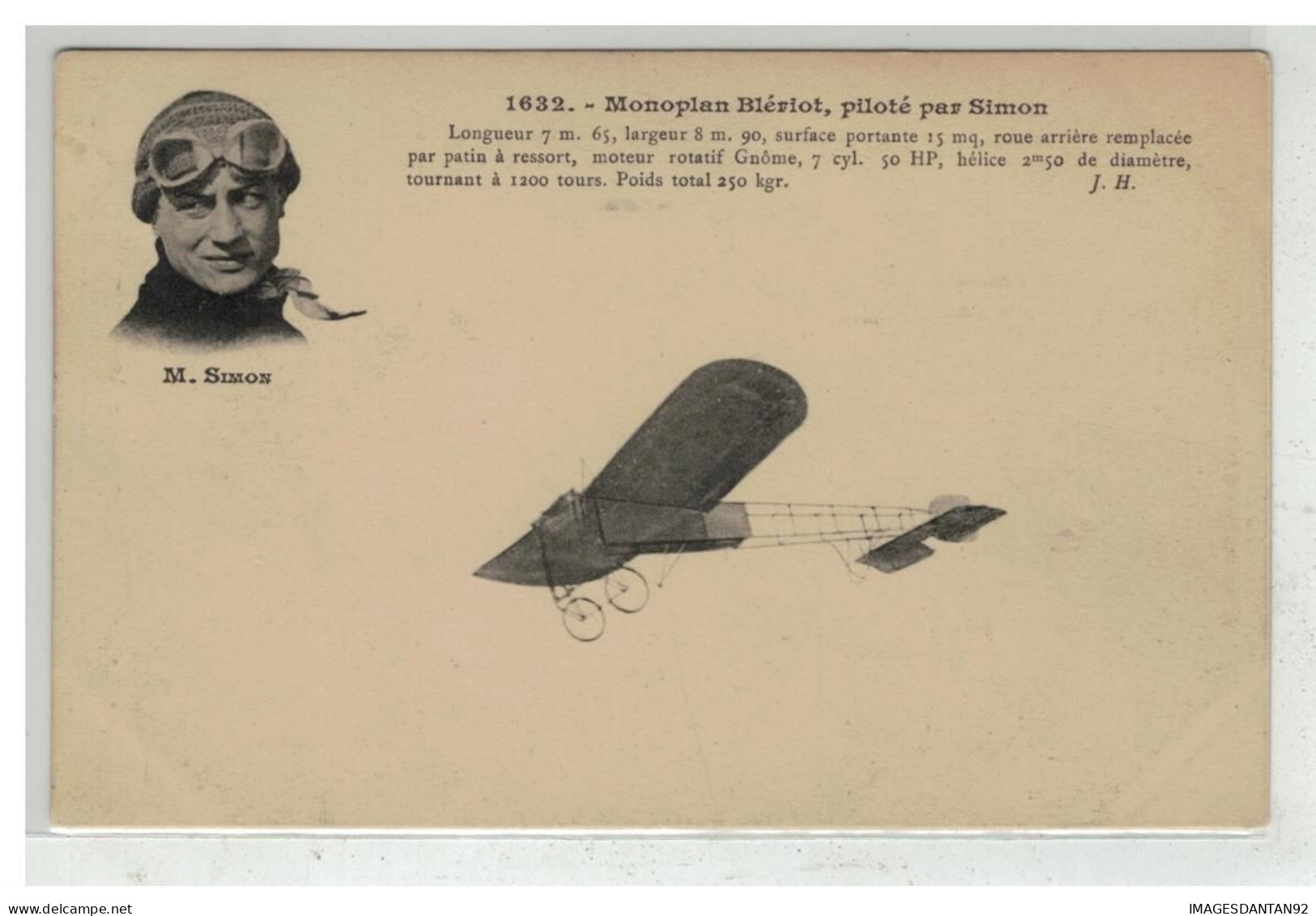 AVIATION #18418 AVION PLANE MONOPLAN BLERIOT PILOTE PAR SIMON - ....-1914: Precursors