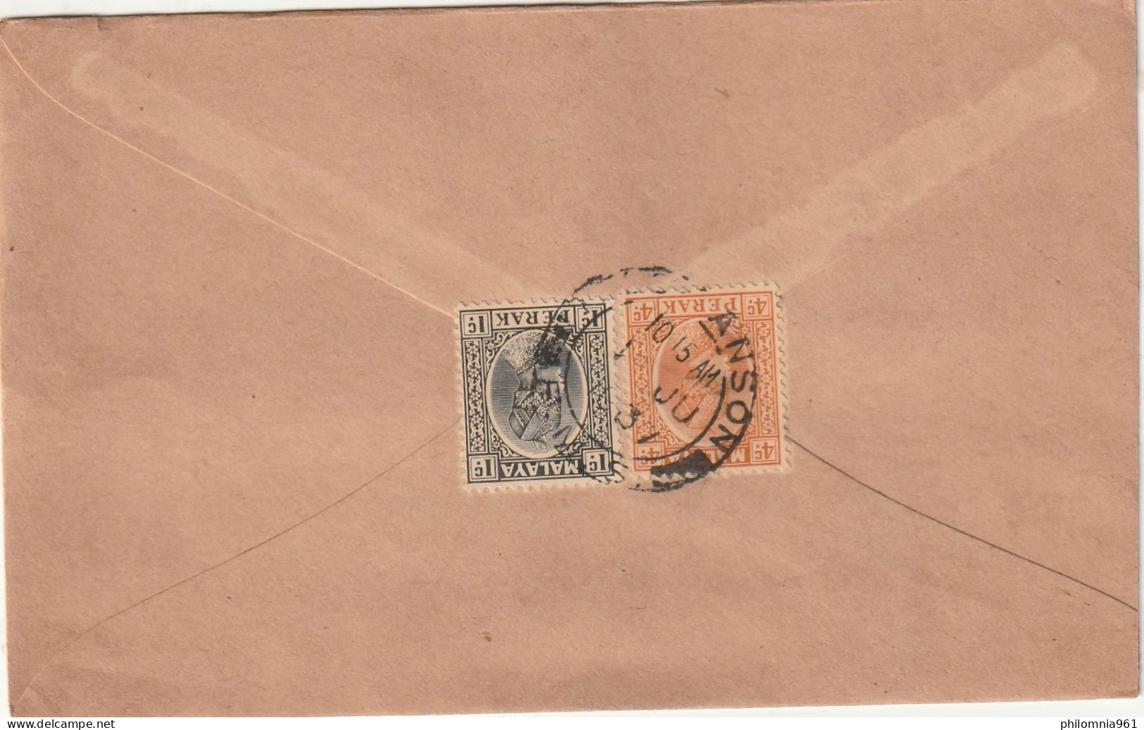 MALAYA PERAK COVER 1937 - Perak