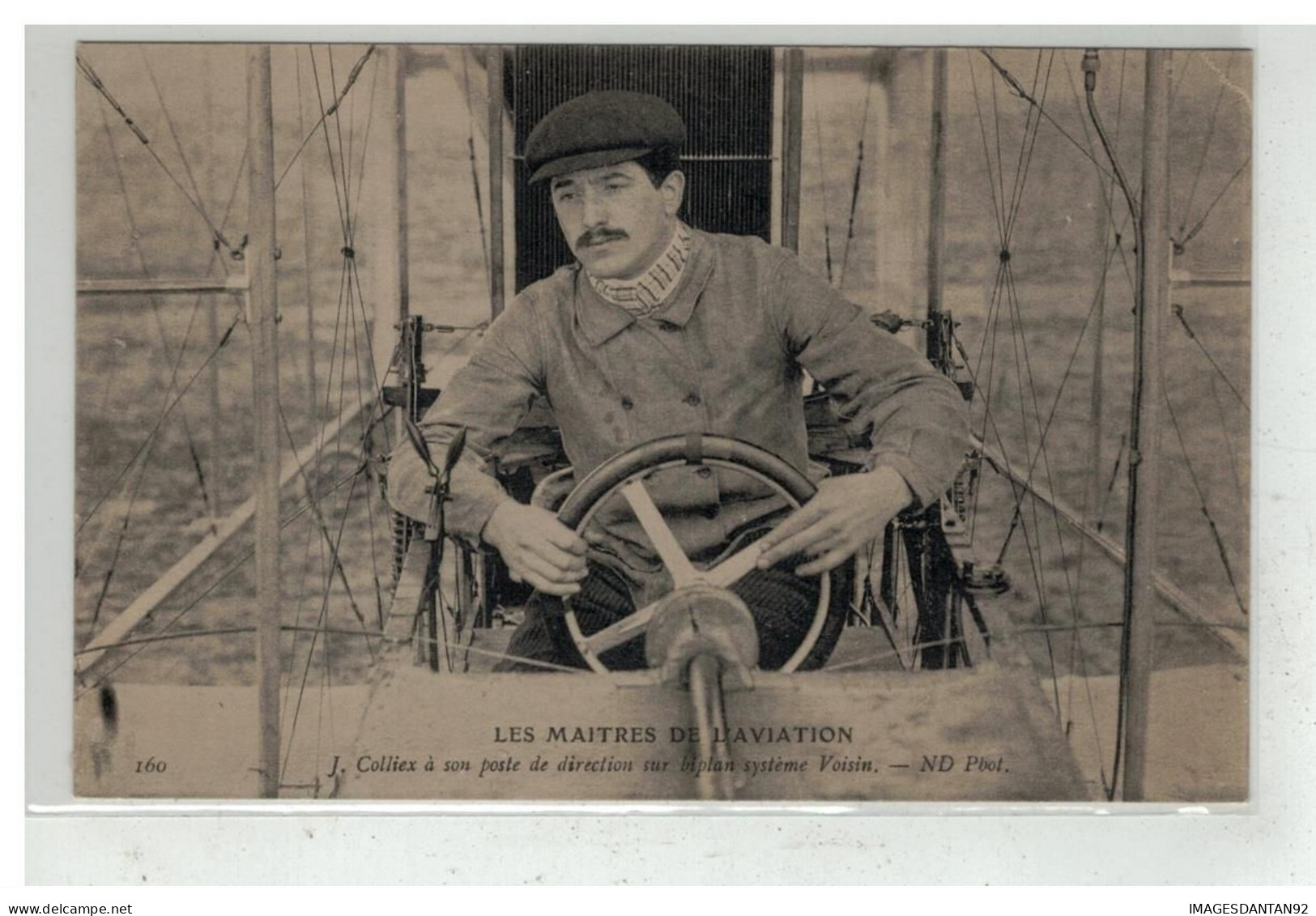 AVIATION #18450 AVION PLANE LES MAITRES DE L AVIATION COLLIEX A SON POSTE DE DIRECTION SUR BIPLAN VOISIN - ....-1914: Précurseurs