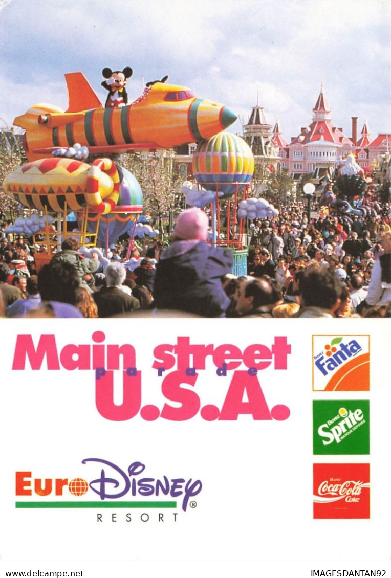 DISNEY #22124 MAIN STREET USA EURO DISNEY RESORT CARTE PUBLICITAIRE PUBLICITE COCA COLA FANTA SRITE  MICKEY - Disneyworld