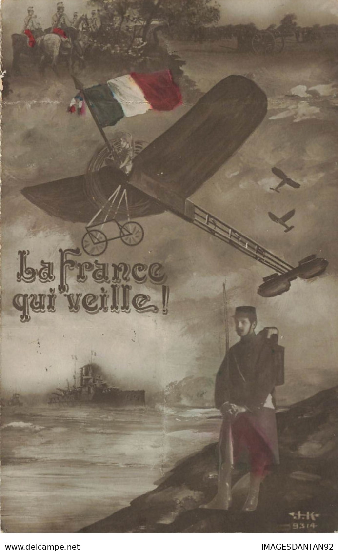 AVIATION #22098 AVION LA FRANCE QUI VEILLE PATRIOTOSME DRAPEAU - ....-1914: Vorläufer