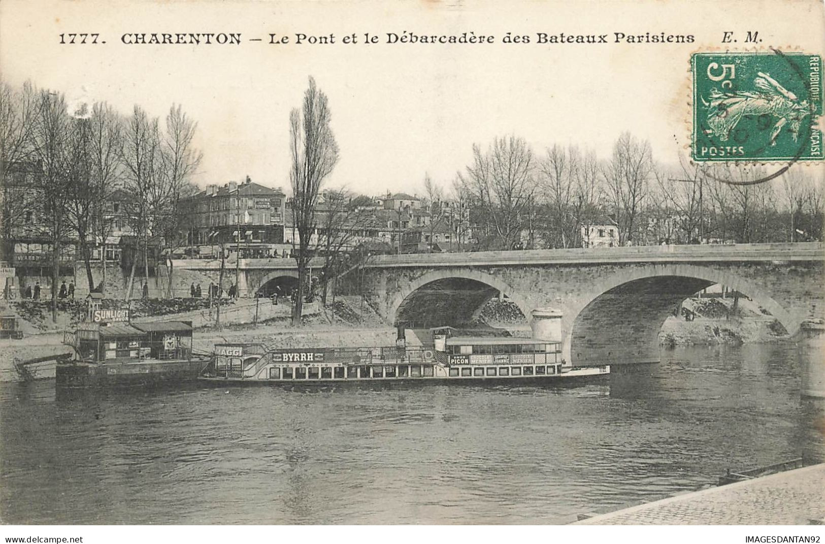 94 CHARENTON #21809 PONT DEBARCADERE BATEAUX PARISIENS PENICHES PUBS BYRRH MAGGI PICON - Charenton Le Pont
