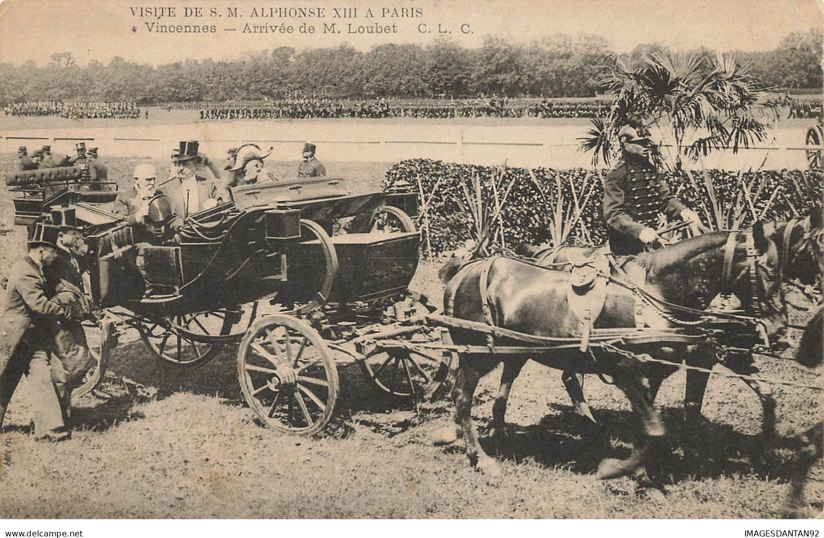 94 VINCENNES #21741 VISITE ALPHONSE XIII A PARIS ARRIVEE MR LOUBET CALECHE ATTELAGE - Vincennes