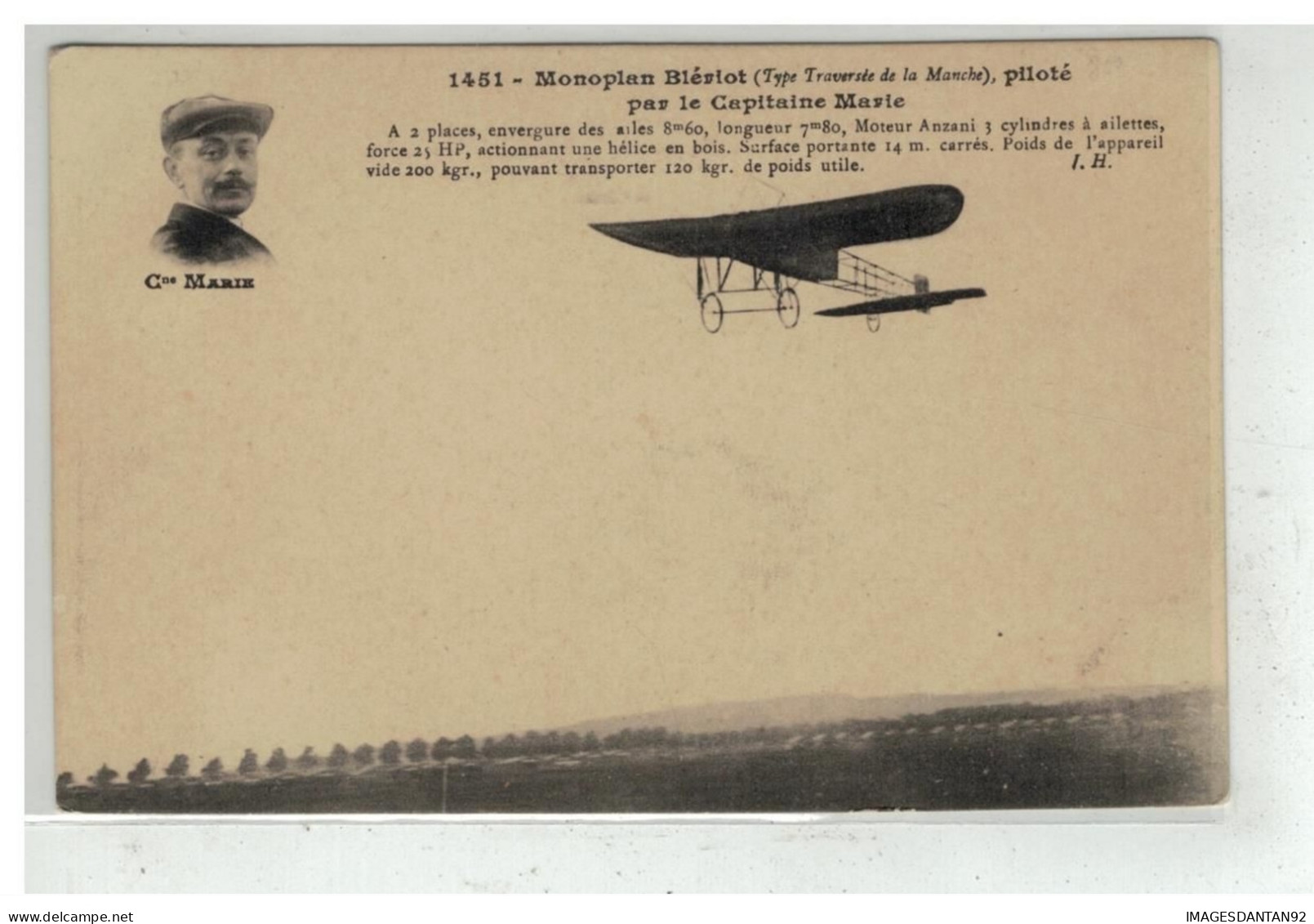 AVIATION #18407 AVION PLANE MONOPLAN BLERIOT TYPE TRAVERSEE DE LA MANCHE PILOTE PAR LE CAPITAINE MARIE - ....-1914: Precursors
