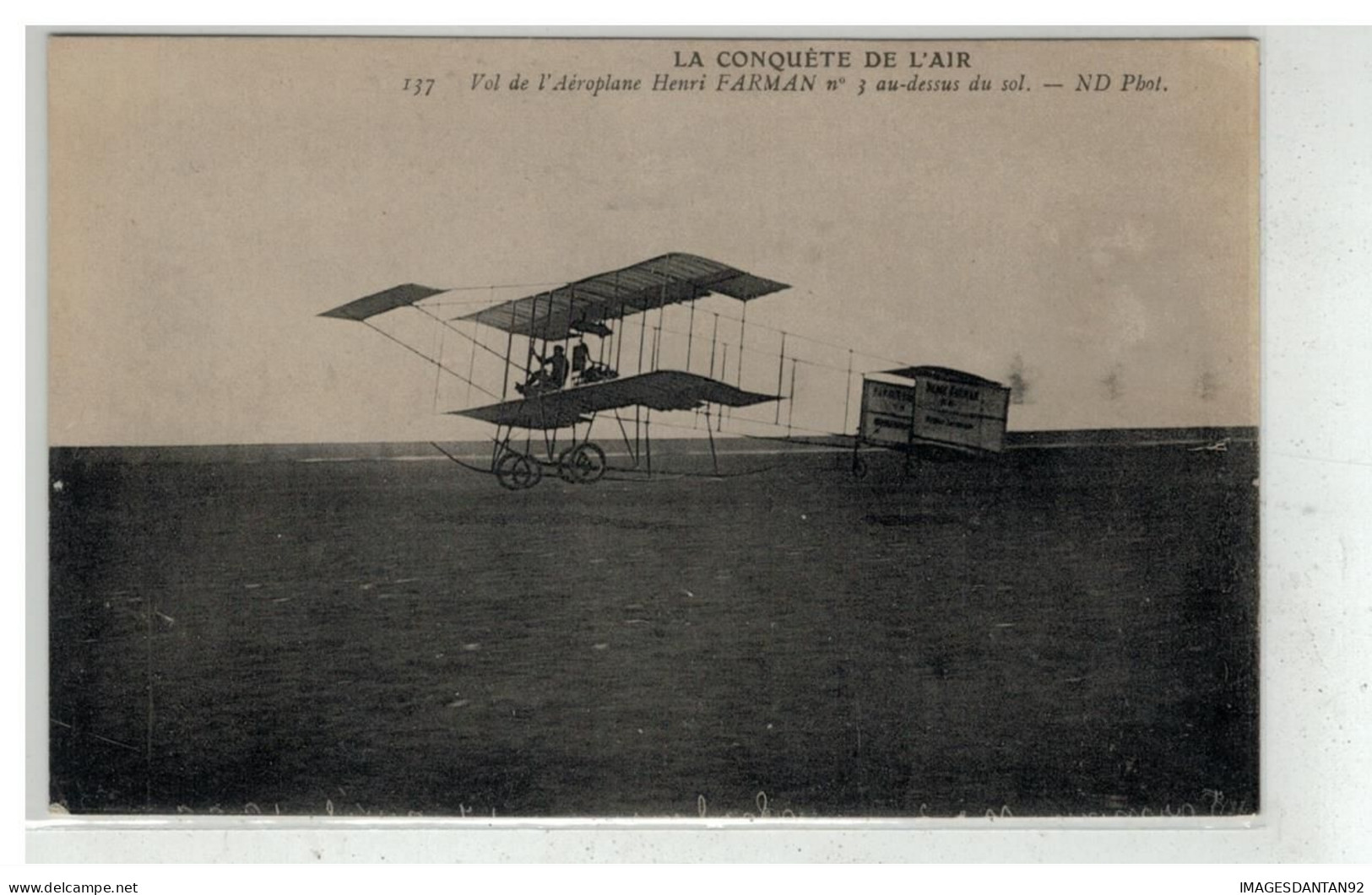 AVIATION #18404 AVION PLANE VOL DE L AEROPLANE HENRI FARMAN NÂ°3 AU DESSUS DU SOL LA CONQUETE DE L AIR - ....-1914: Precursors