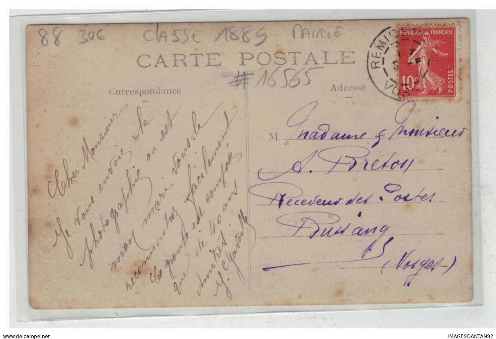 88 REMIREMONT #16565 MAIRIE LA CLASSE DE 1889 CONSCRITS CARTE PHOTO - Remiremont