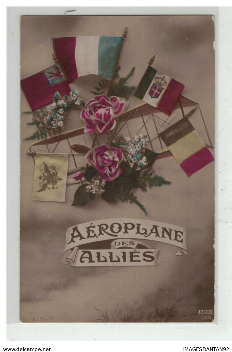 AVIATION #18383 AVION PLANE AEROPLANE DES ALLIES DRAPEAUX FLAG ROSE - ....-1914: Vorläufer